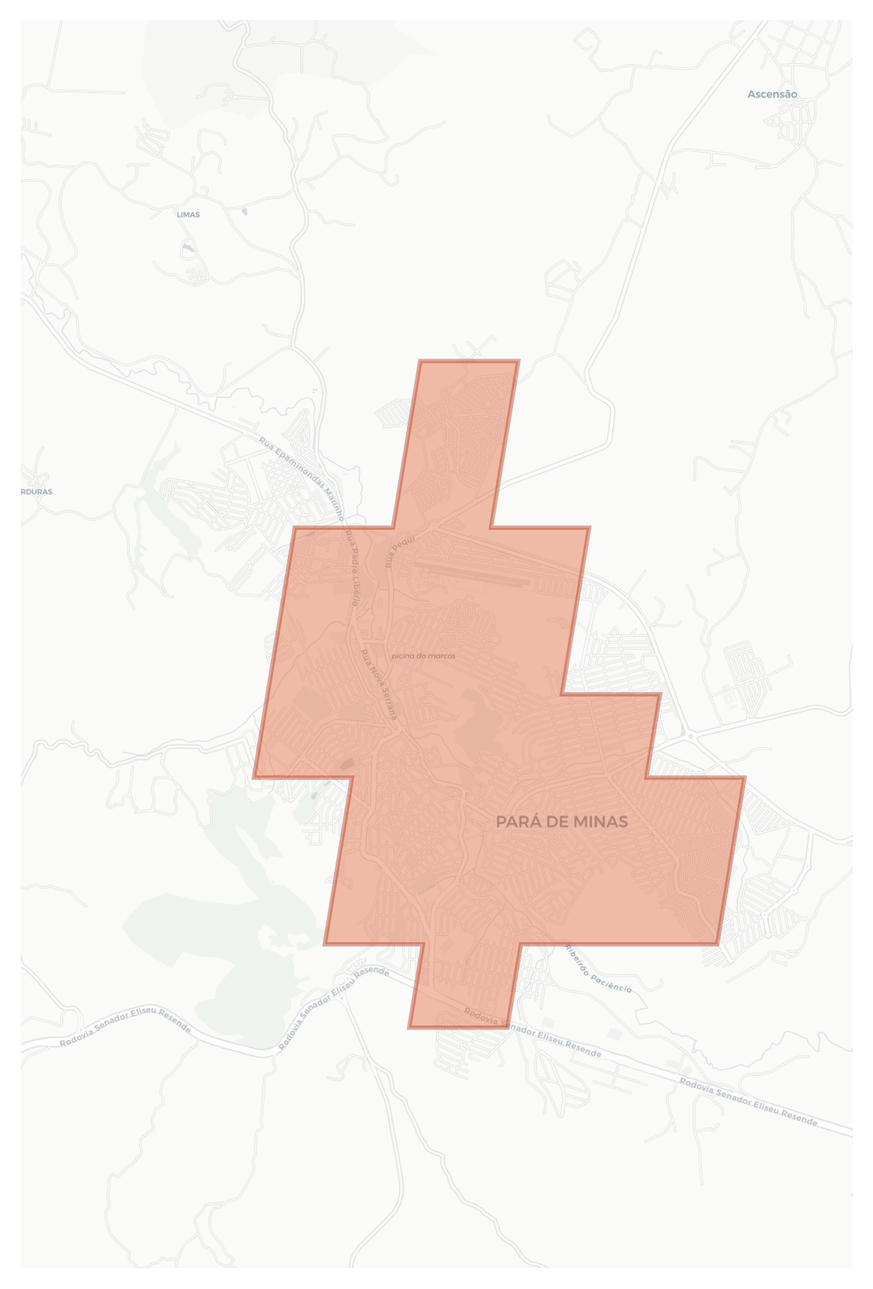 Pará de Minas geographic map