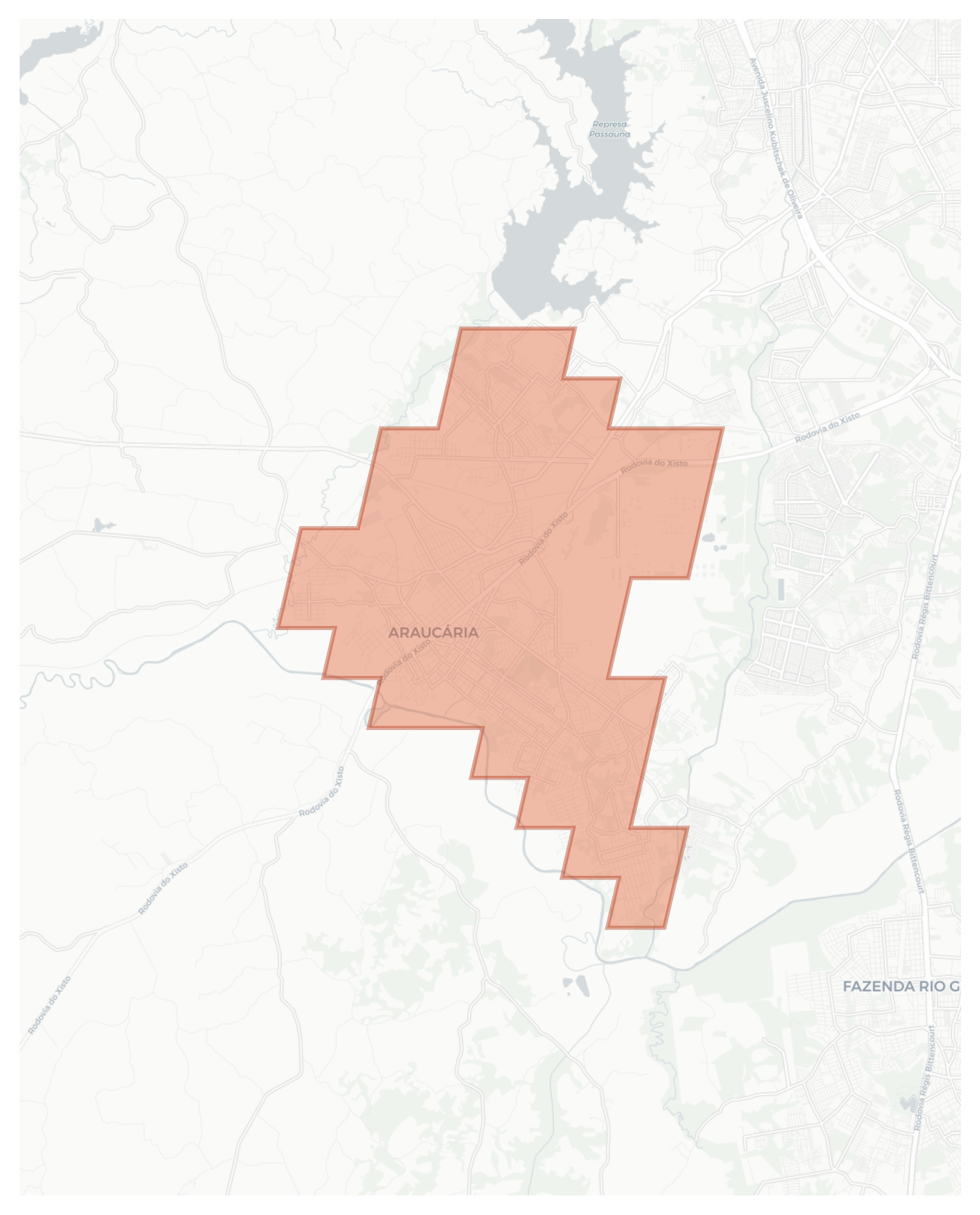 Araucária geographic map