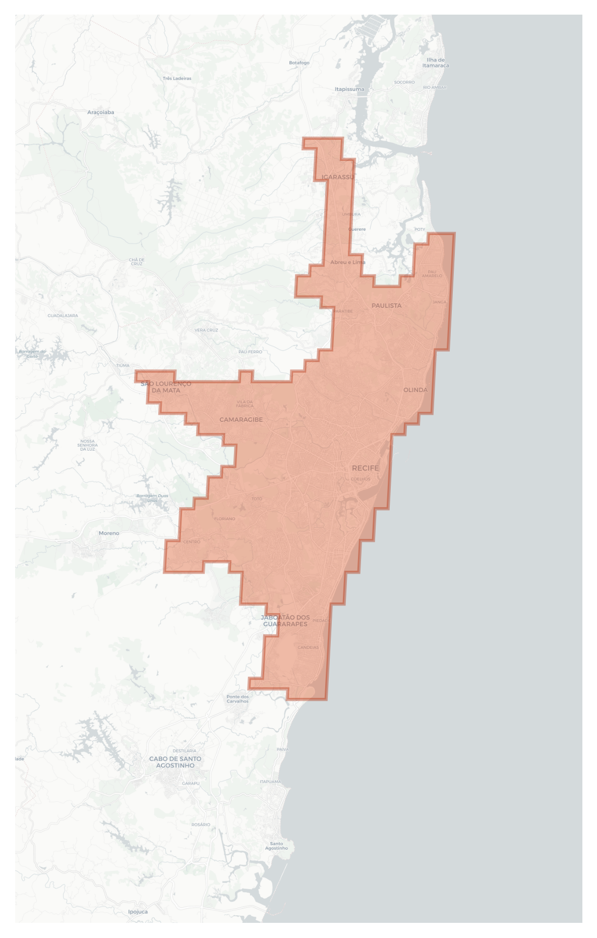 Recife geographic map
