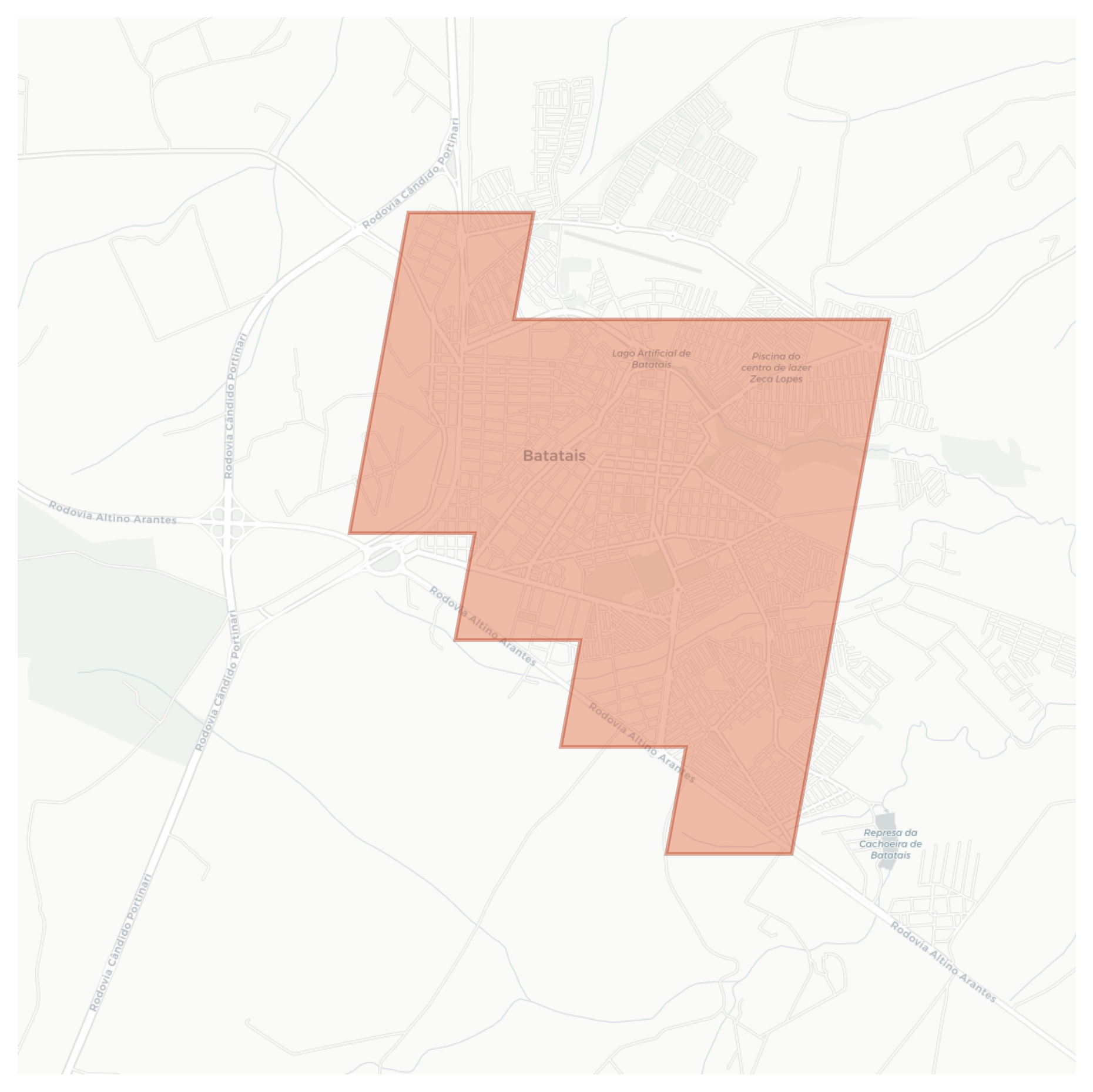 Batatais geographic map