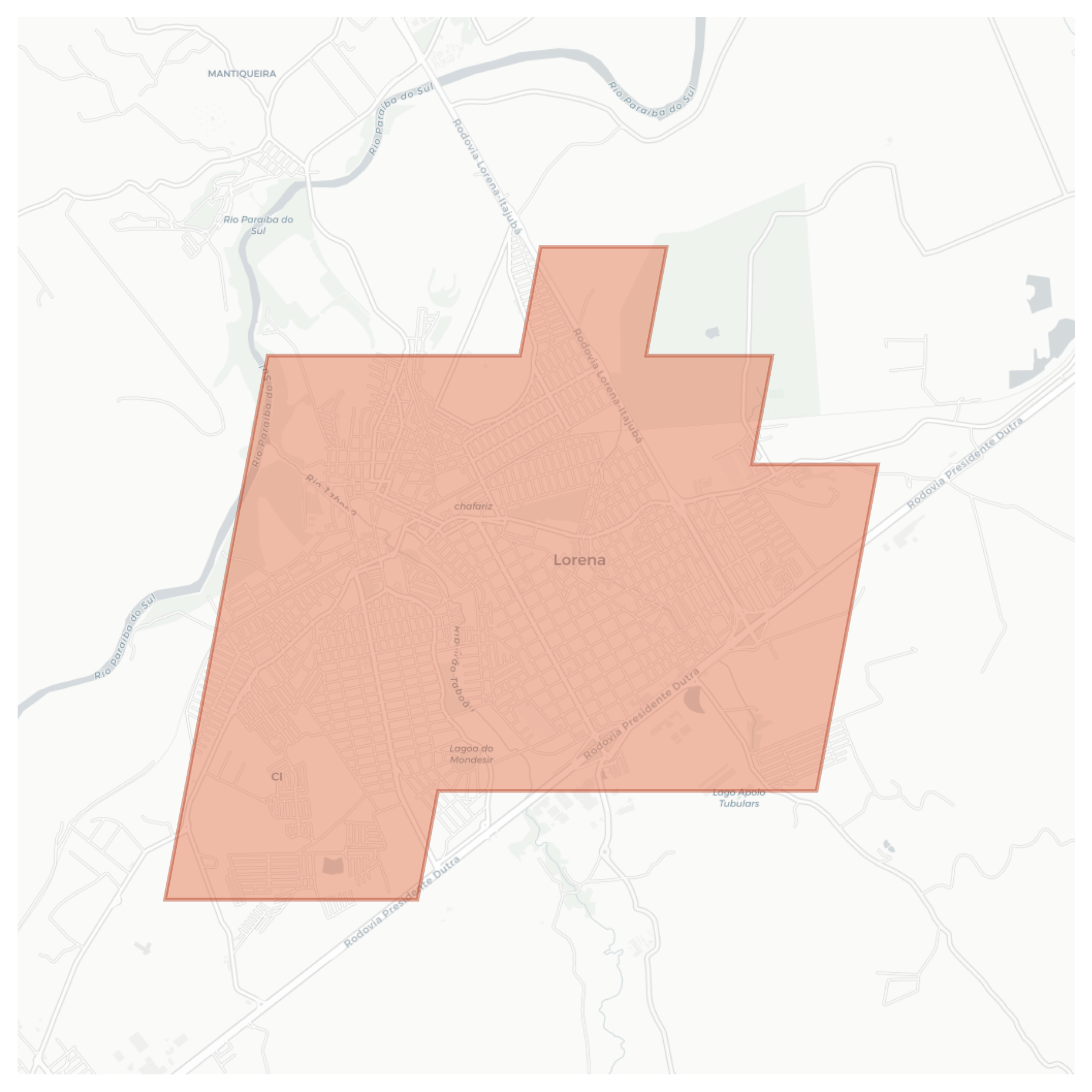 Lorena geographic map