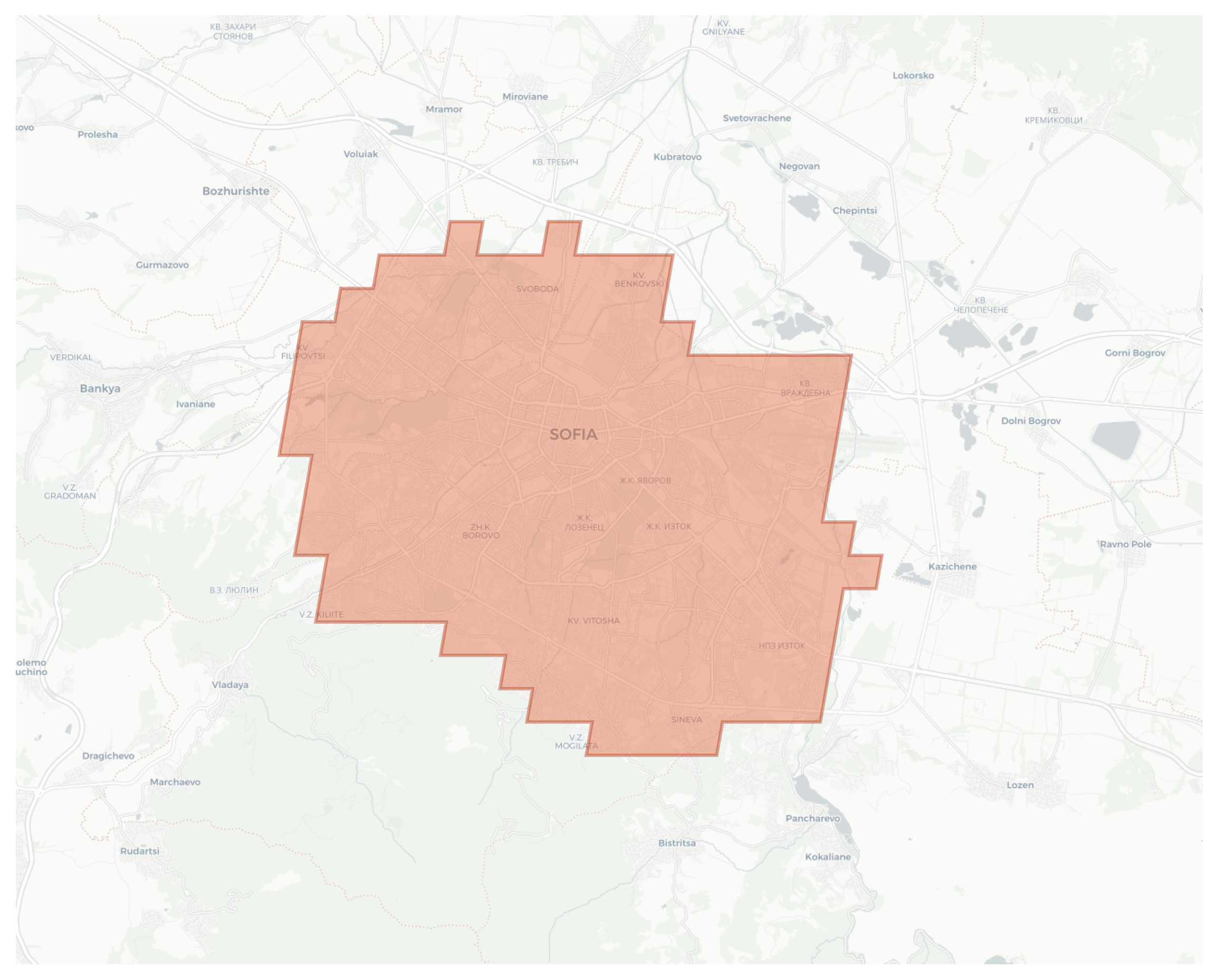 Sofia geographic map