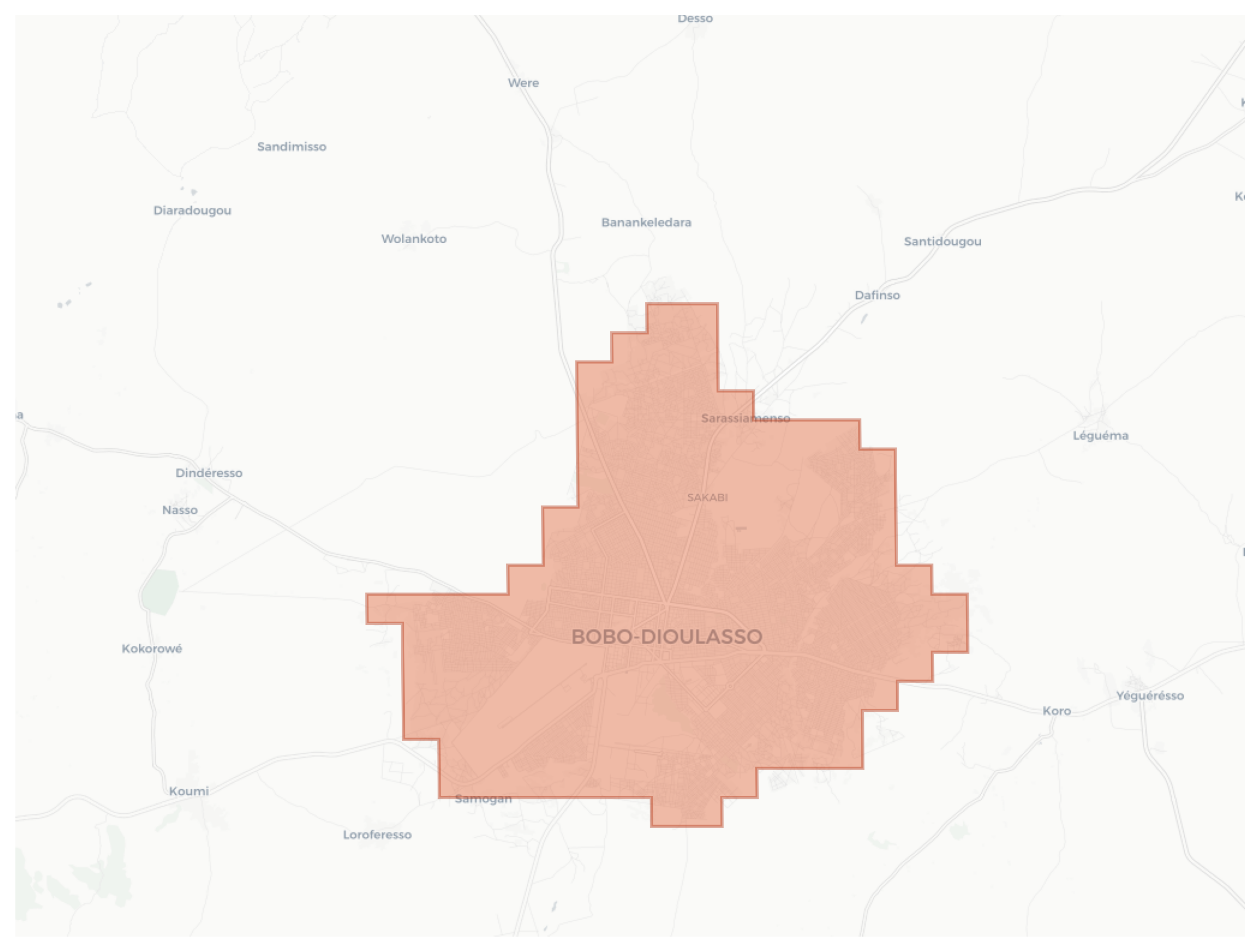 Bobo-Dioulasso geographic map