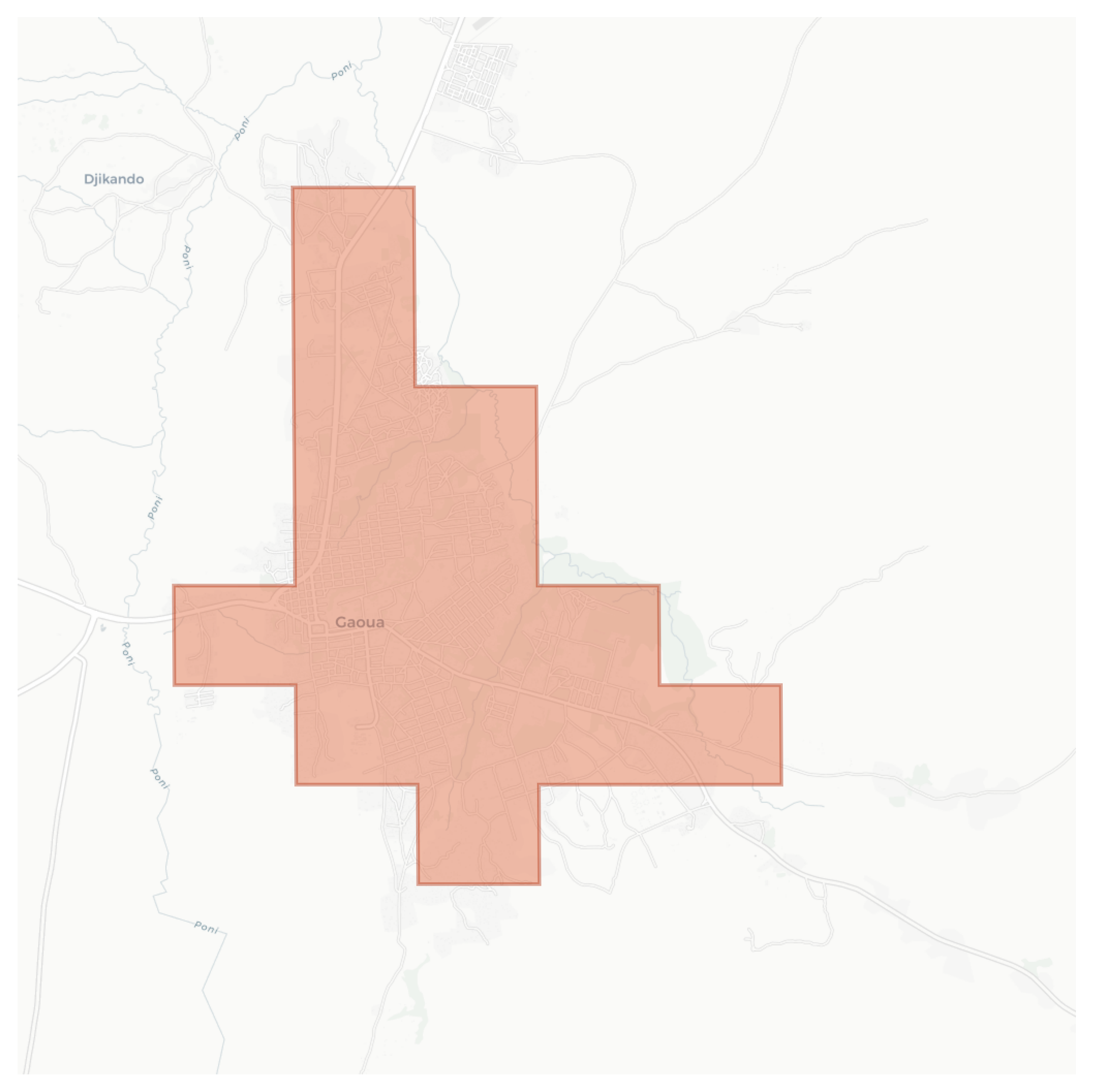 Gaoua geographic map