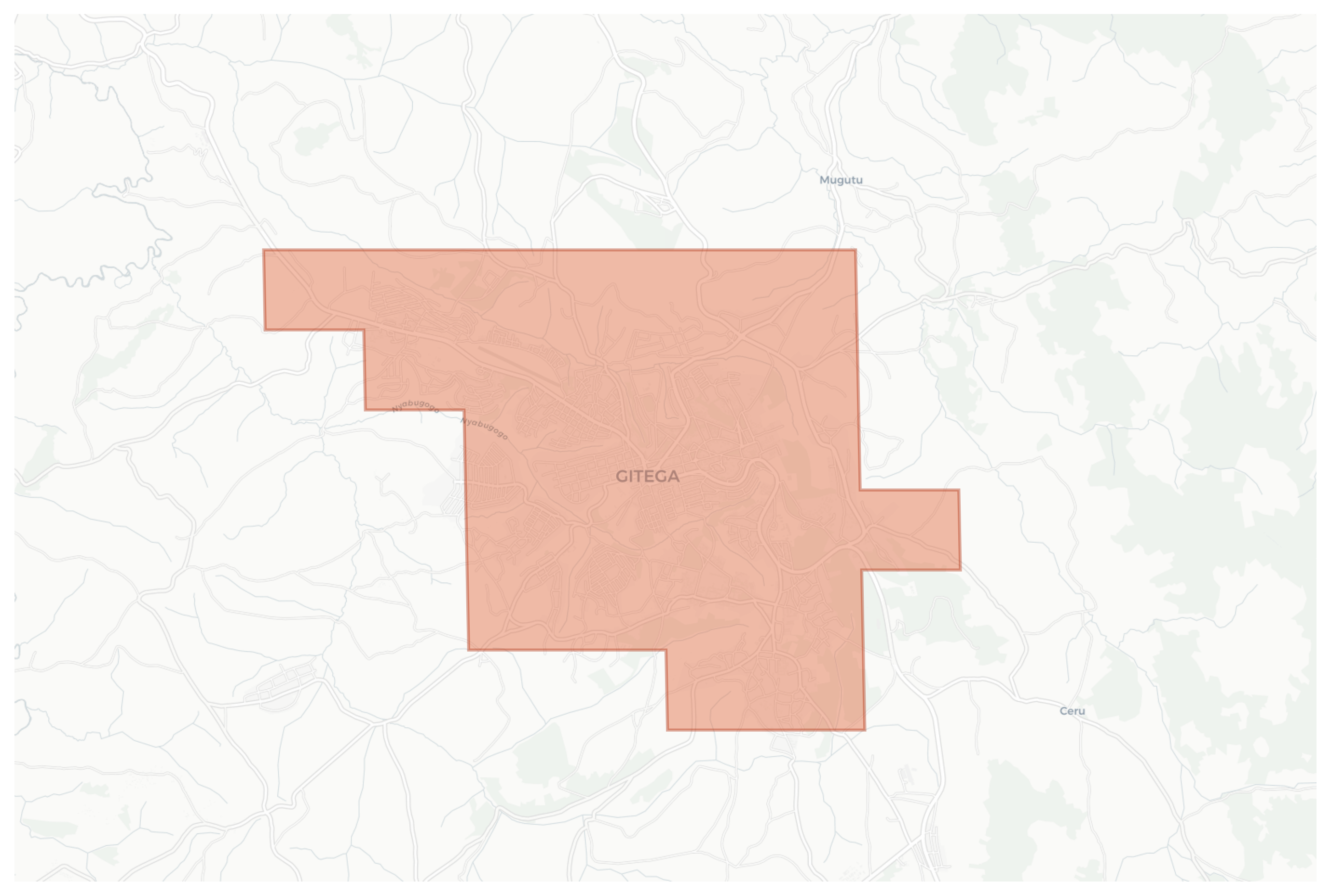 Gitega geographic map