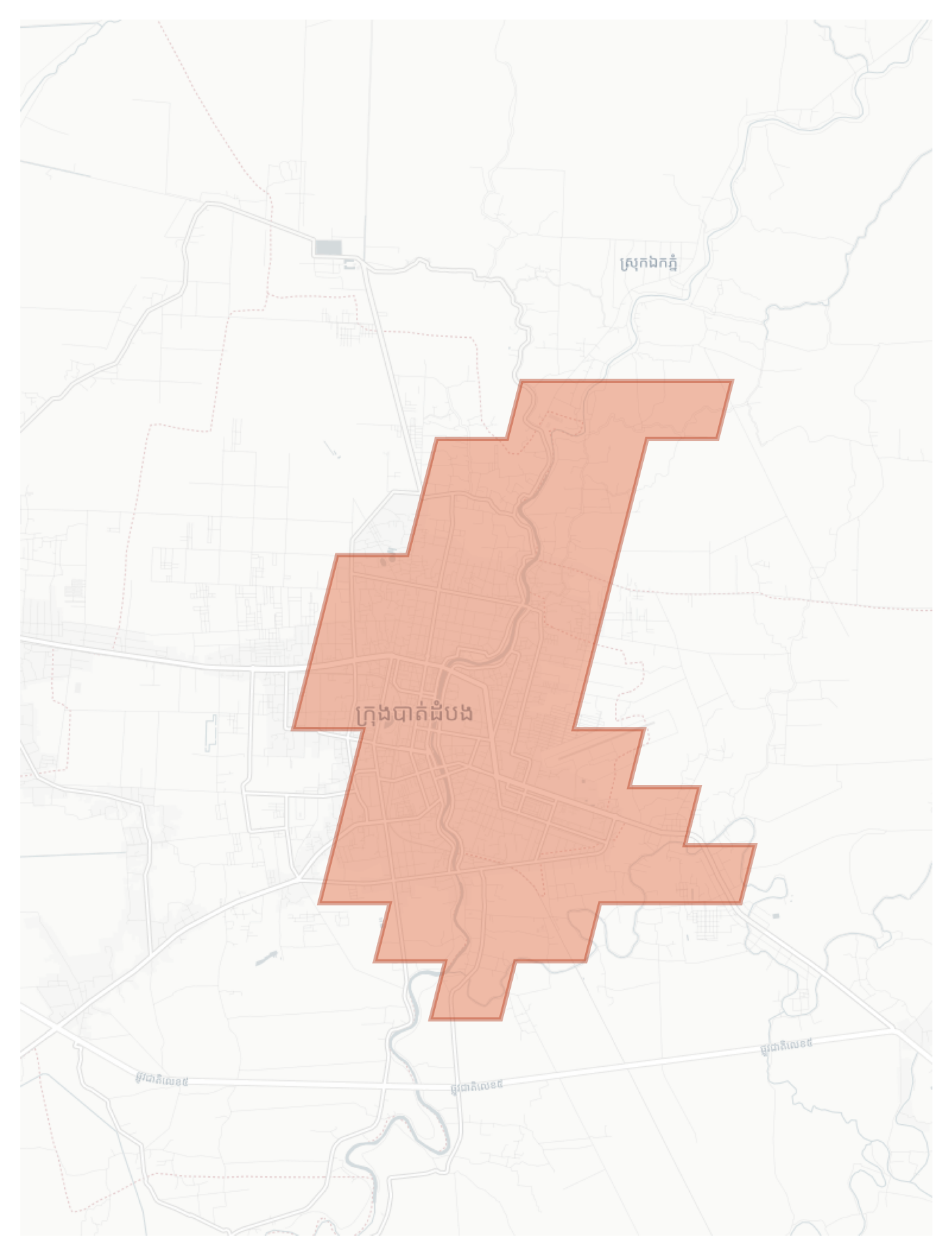 Battambang geographic map