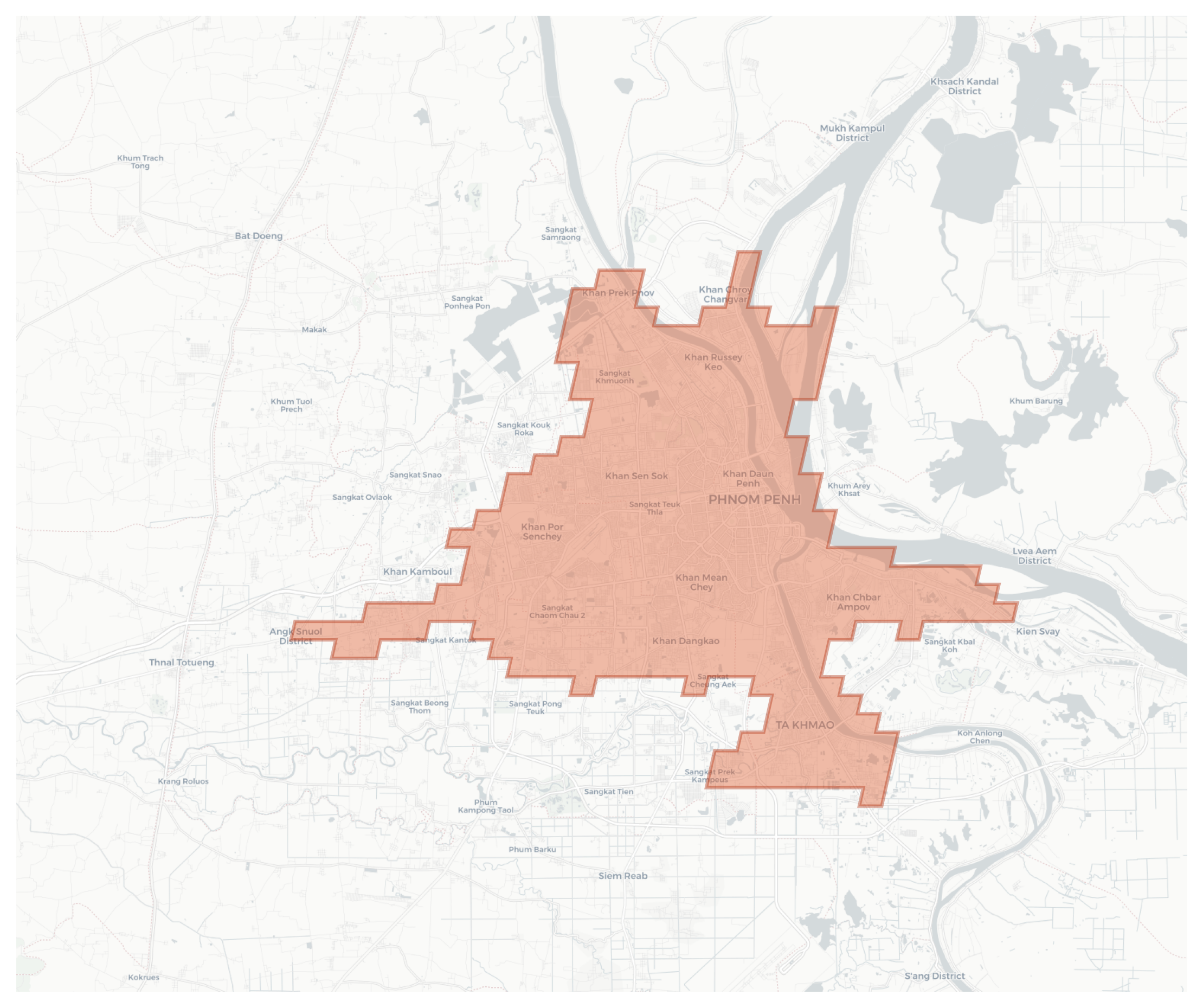 Phnom Penh geographic map