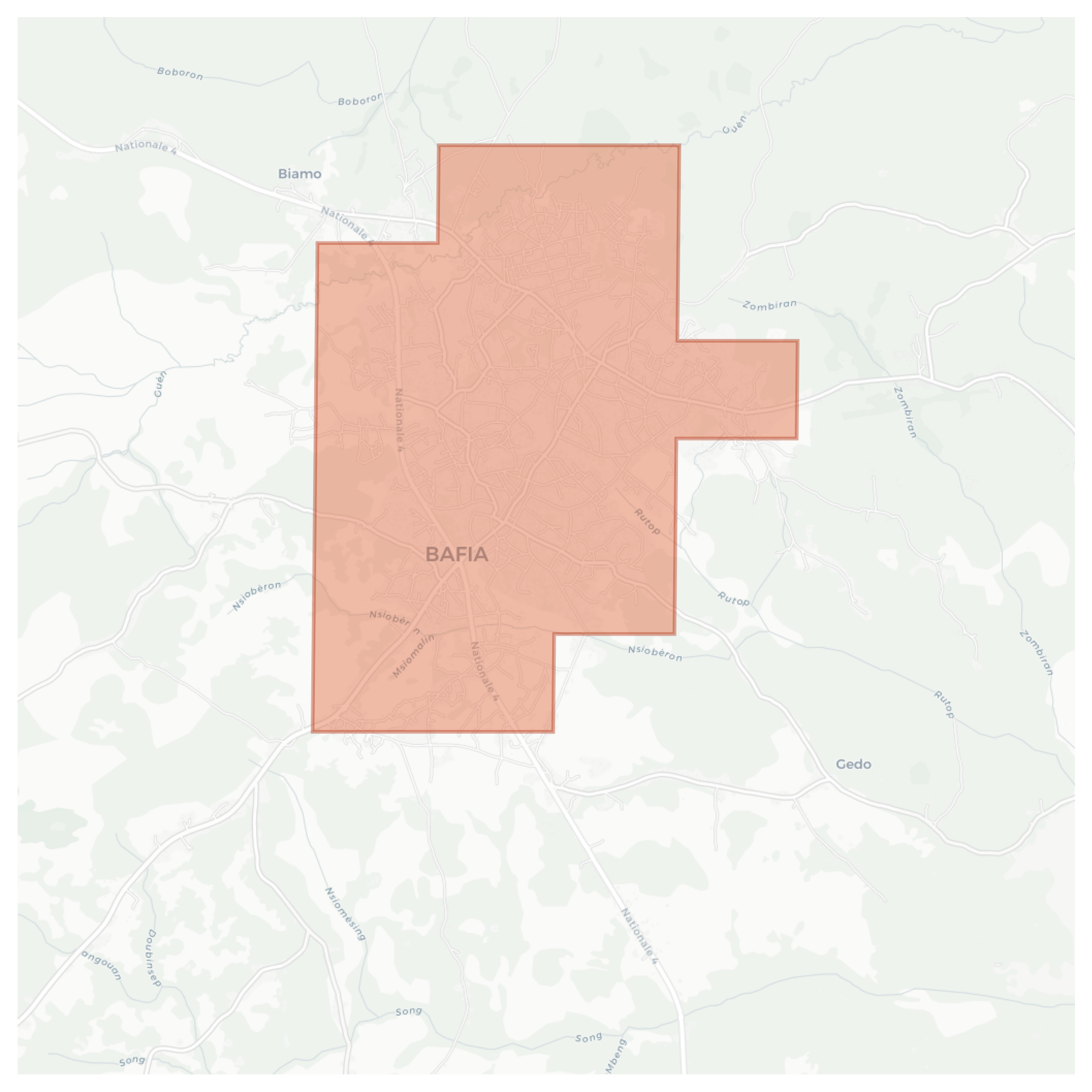 Bafia geographic map