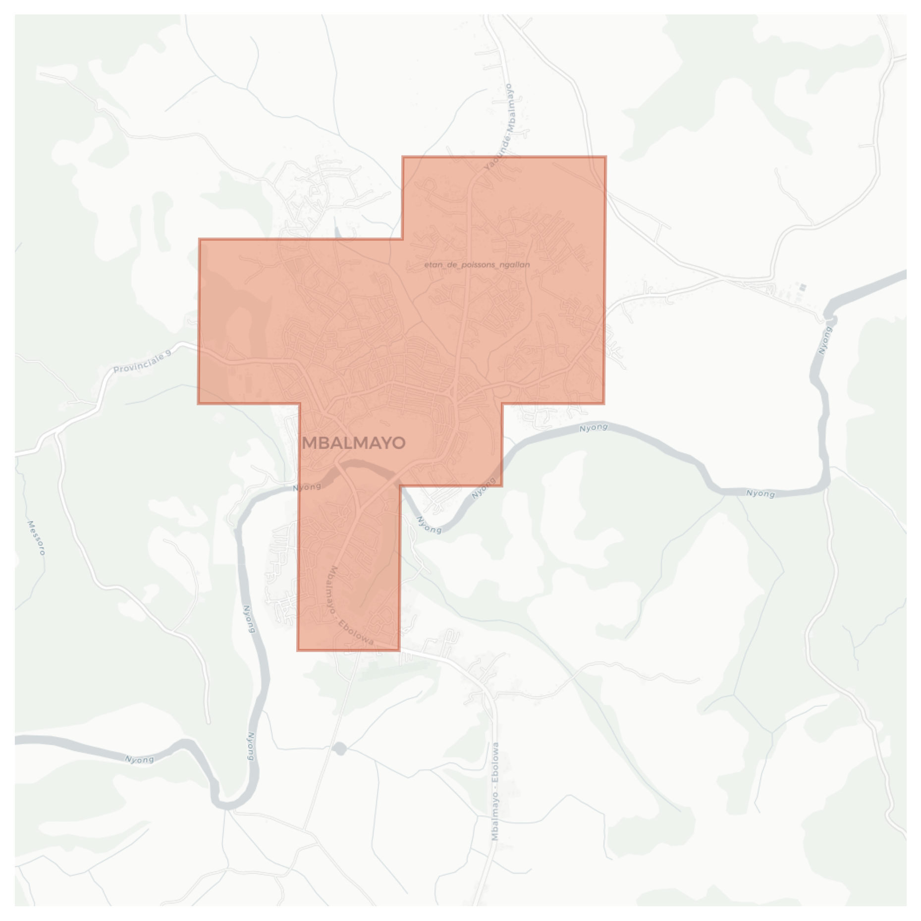 Mbalmayo geographic map