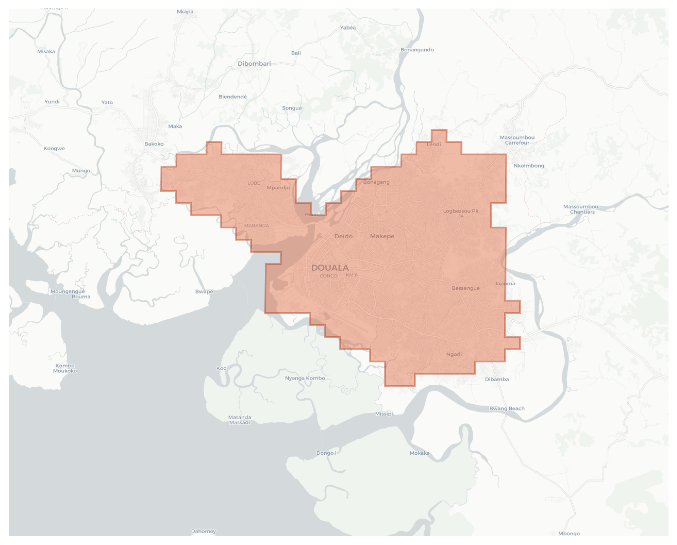 Douala geographic map