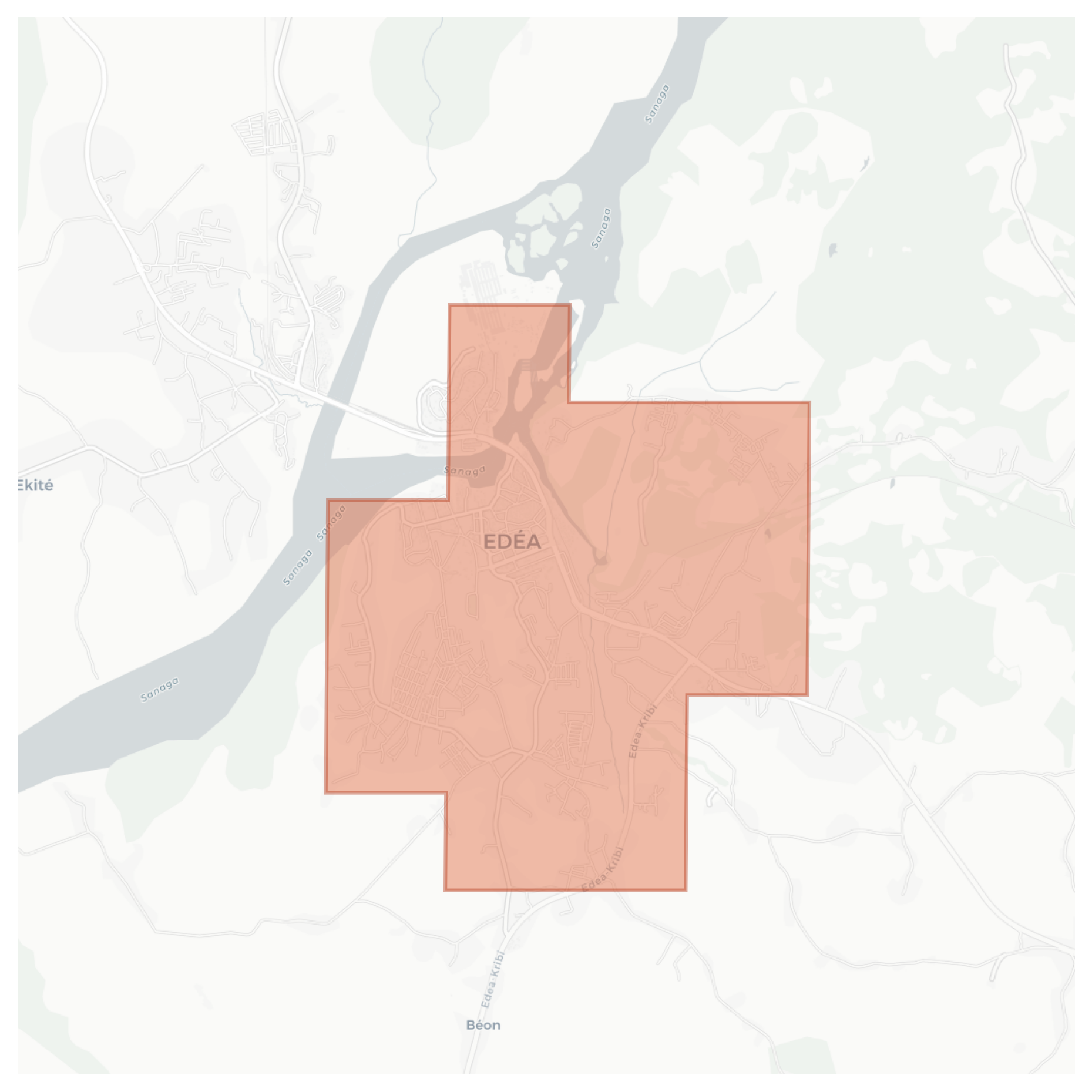 Edéa geographic map