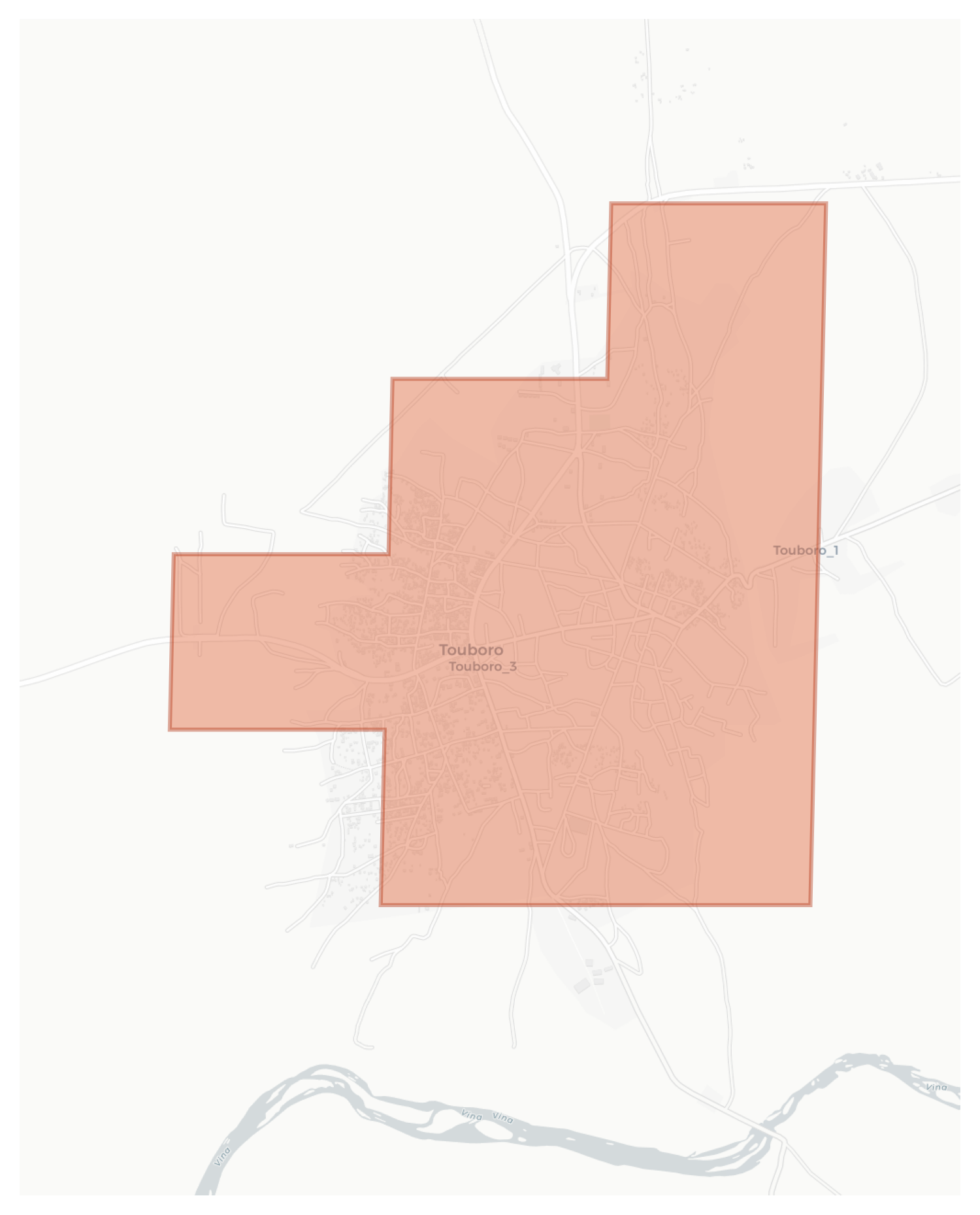 Touboro geographic map
