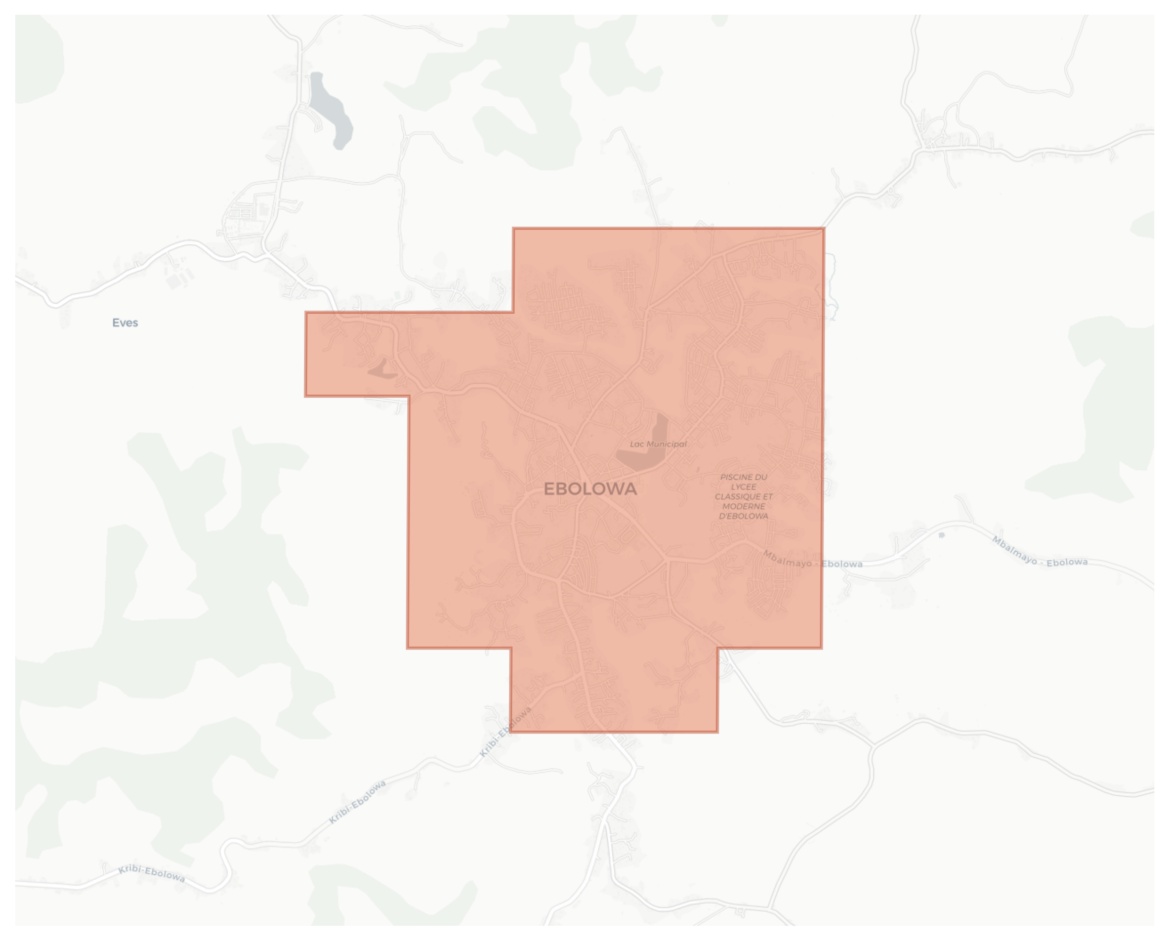 Ebolowa geographic map