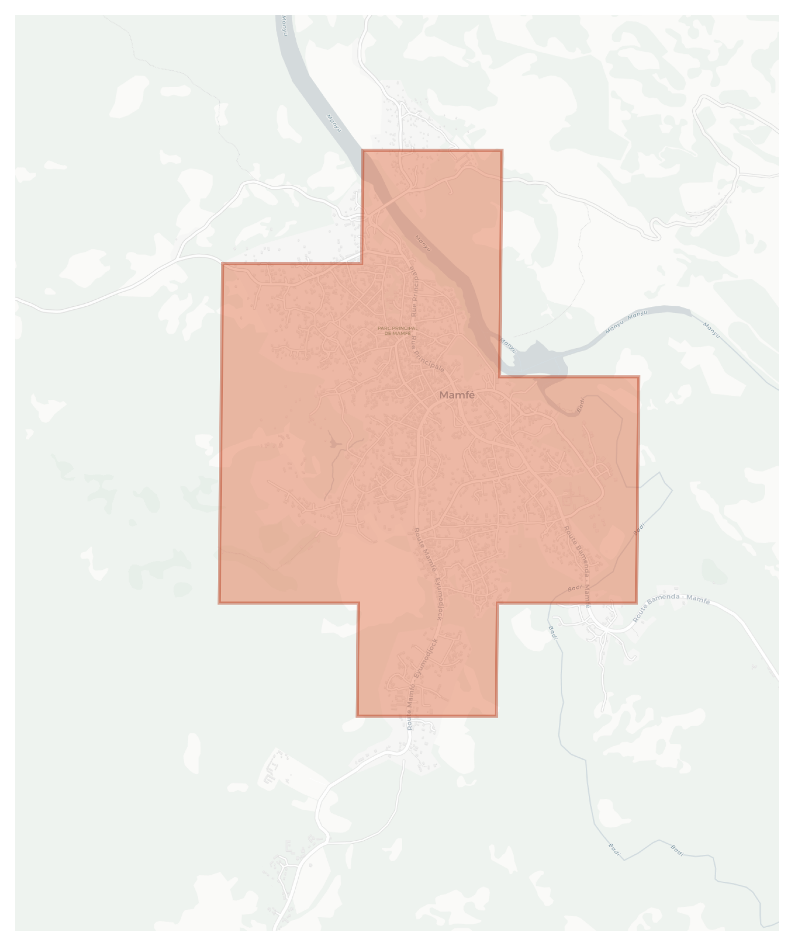 Mamfe geographic map