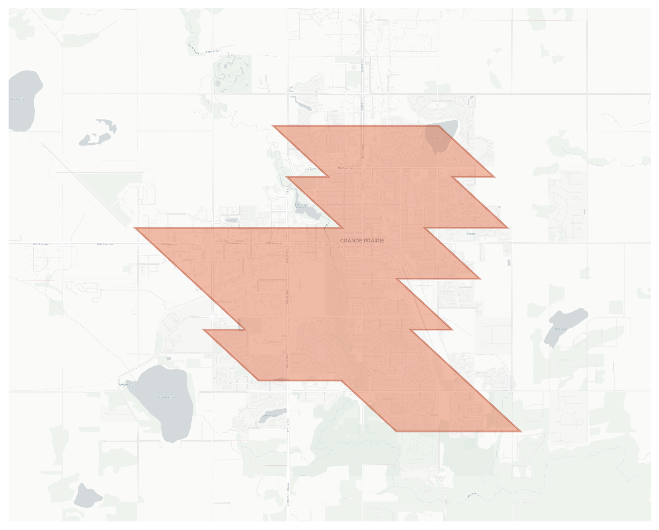 Grande Prairie geographic map