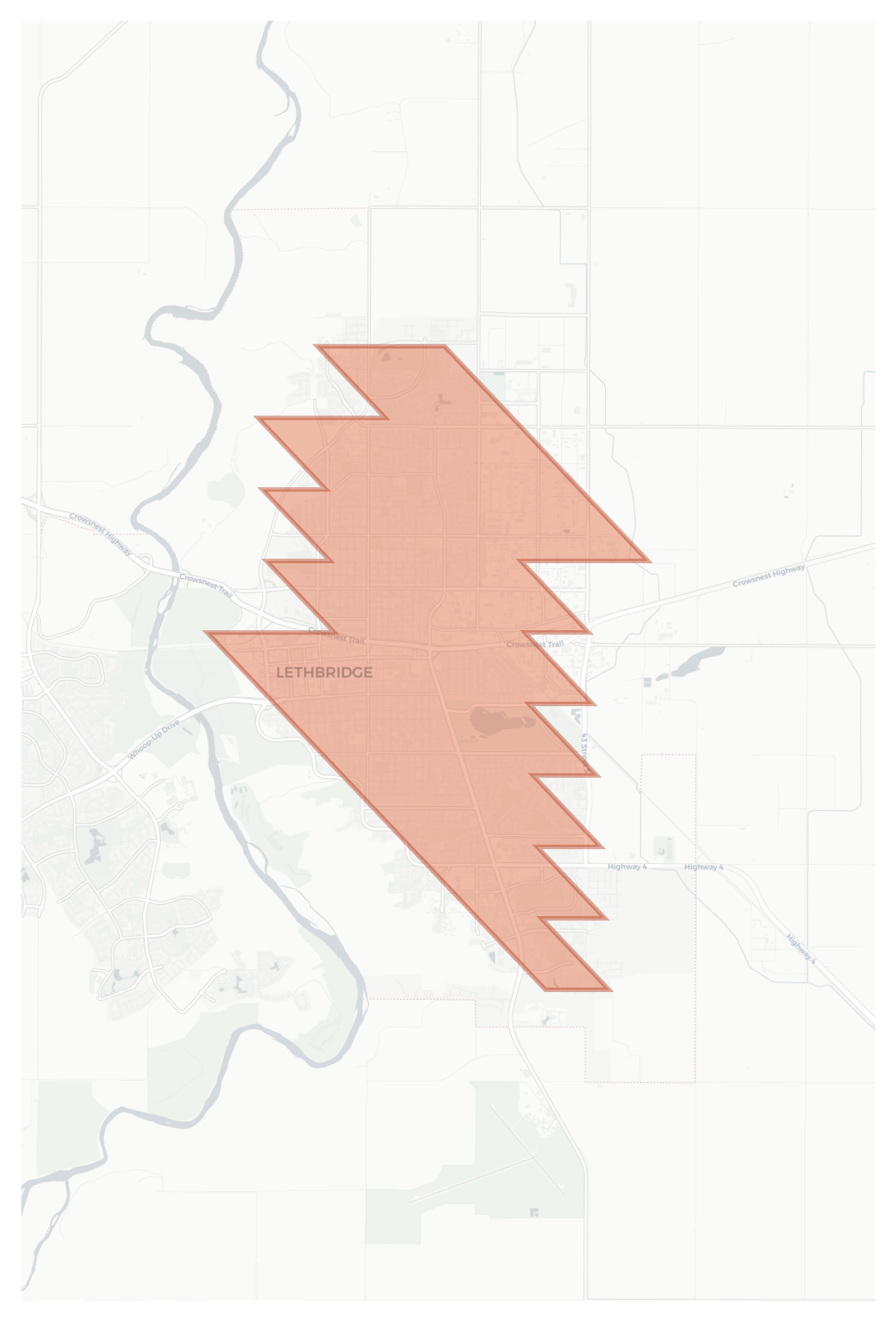 Lethbridge geographic map