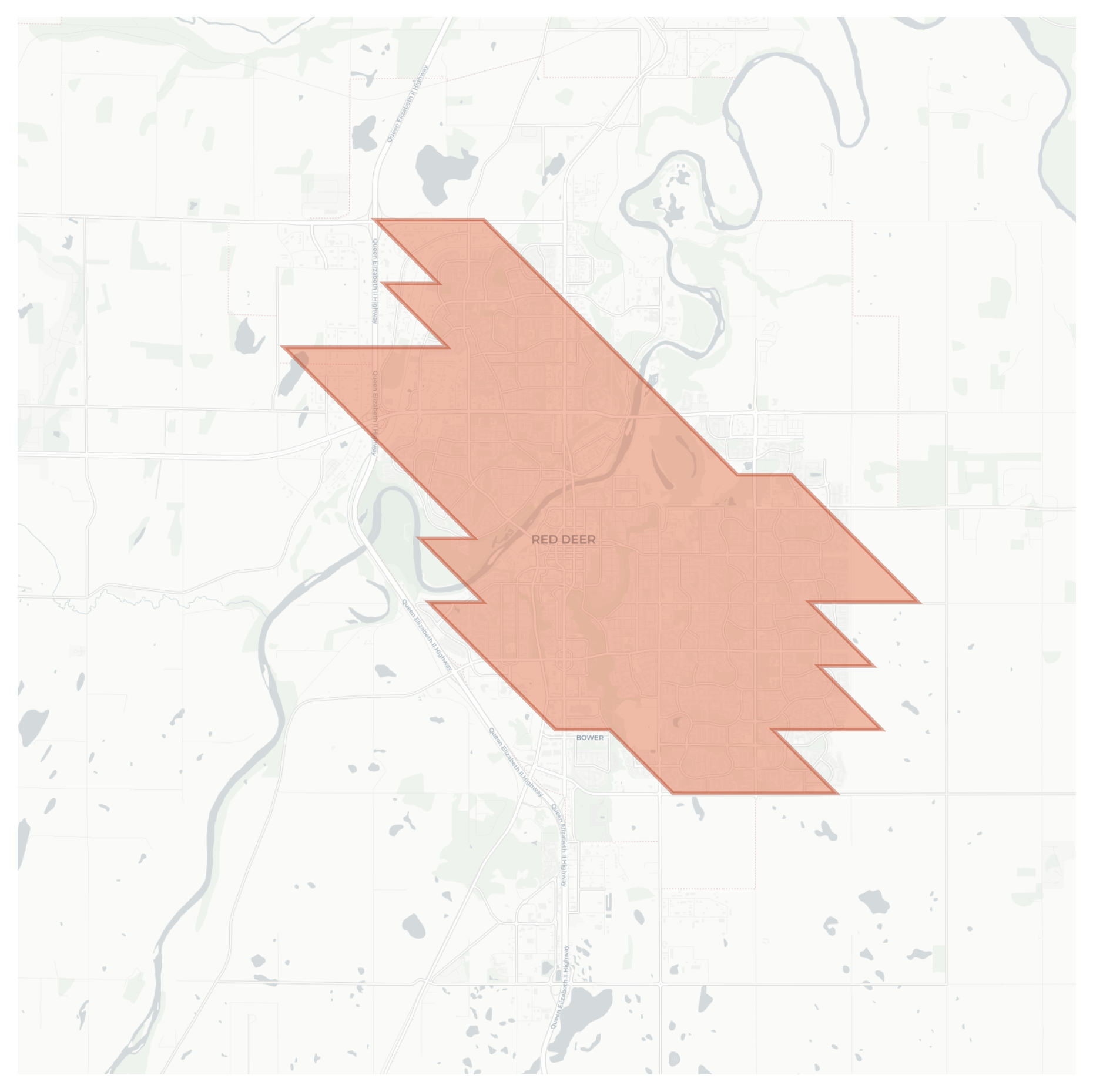 Red Deer geographic map
