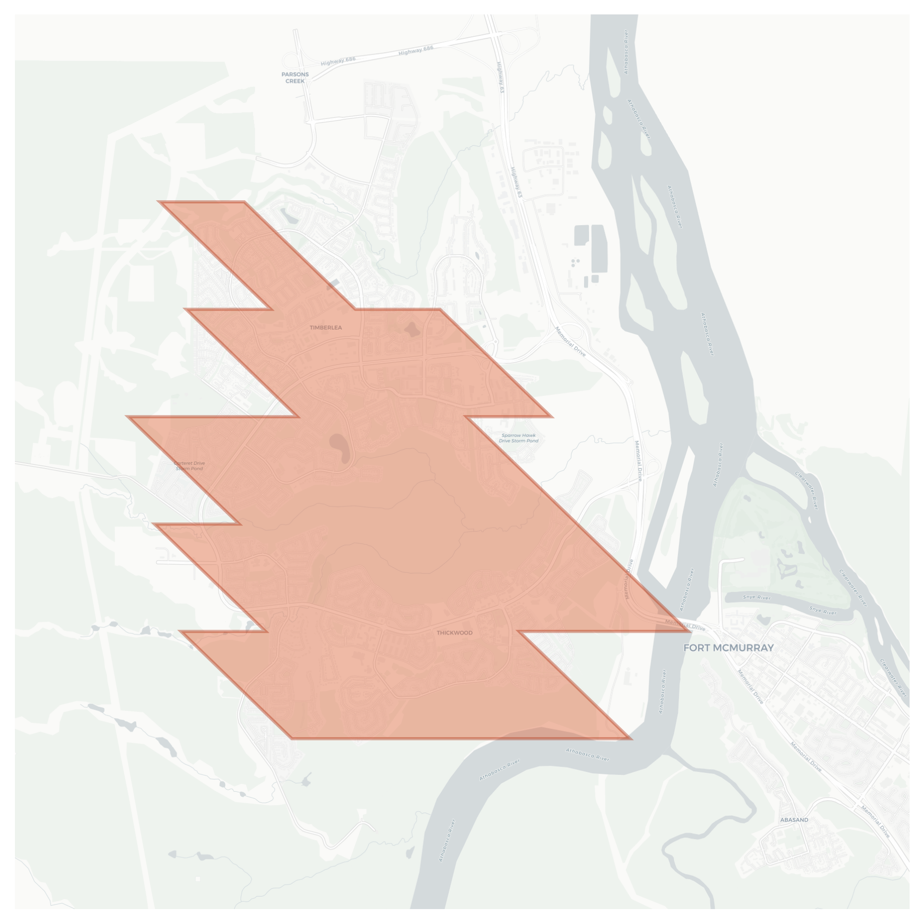 Timberlea geographic map