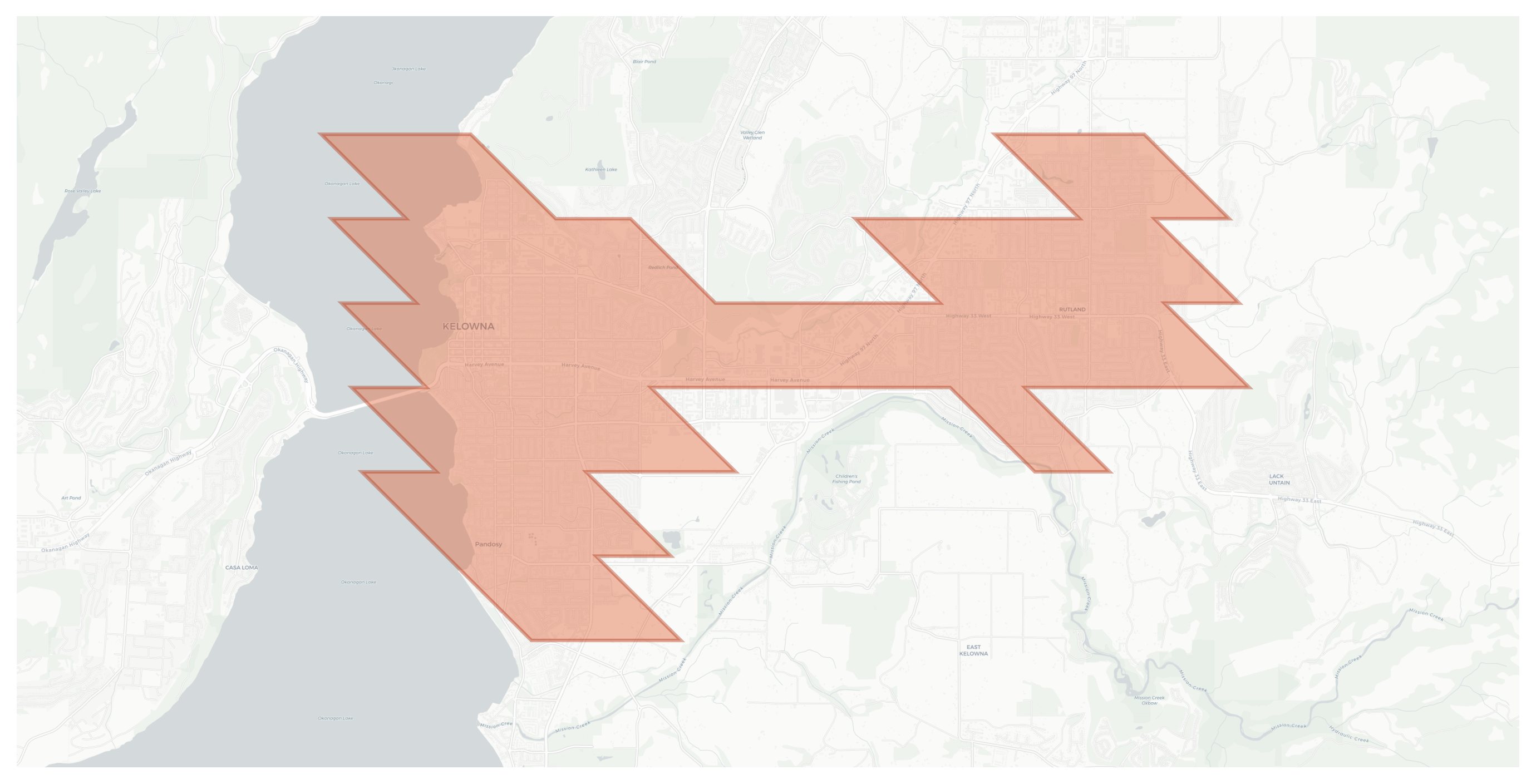 Kelowna geographic map