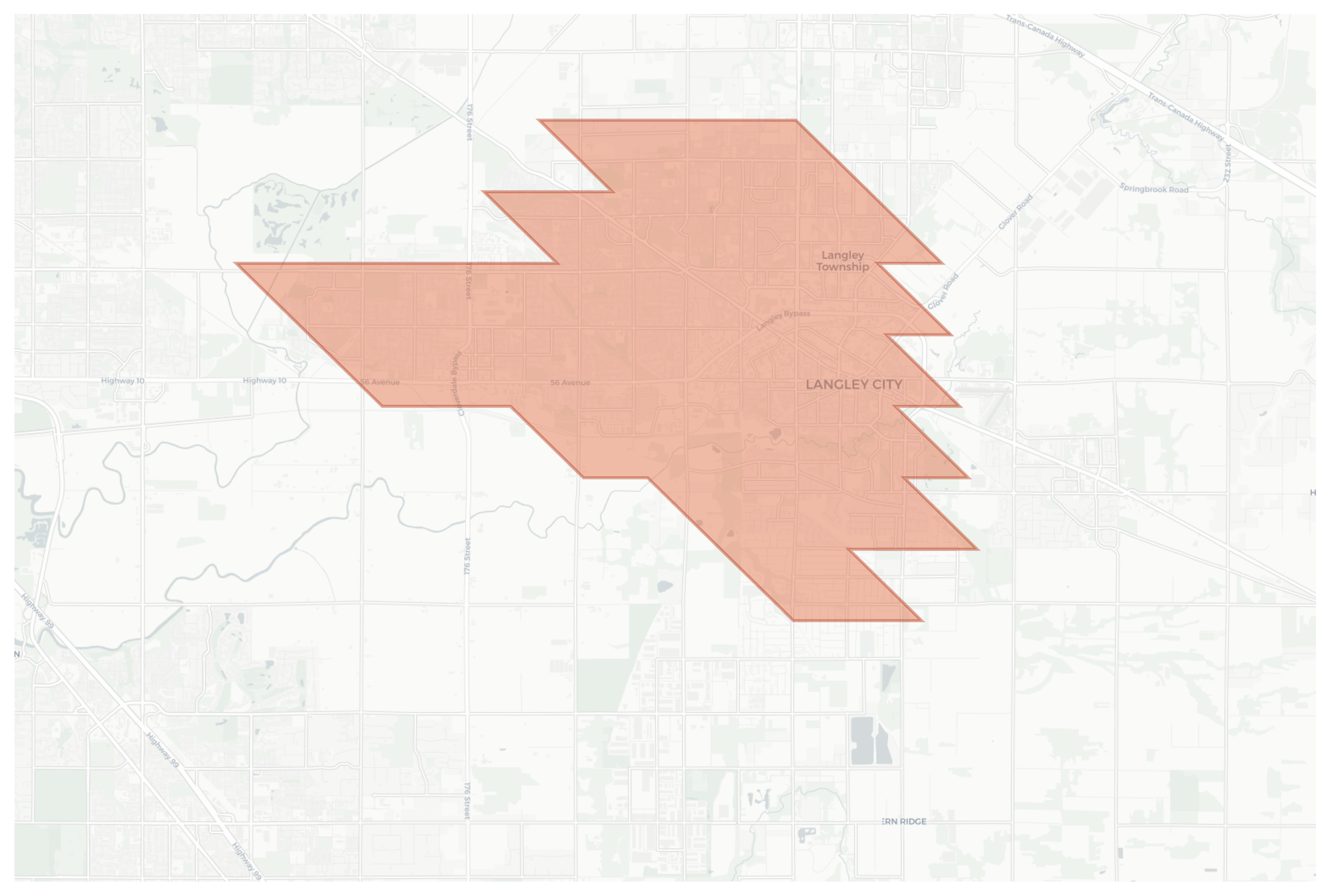 Langley City geographic map