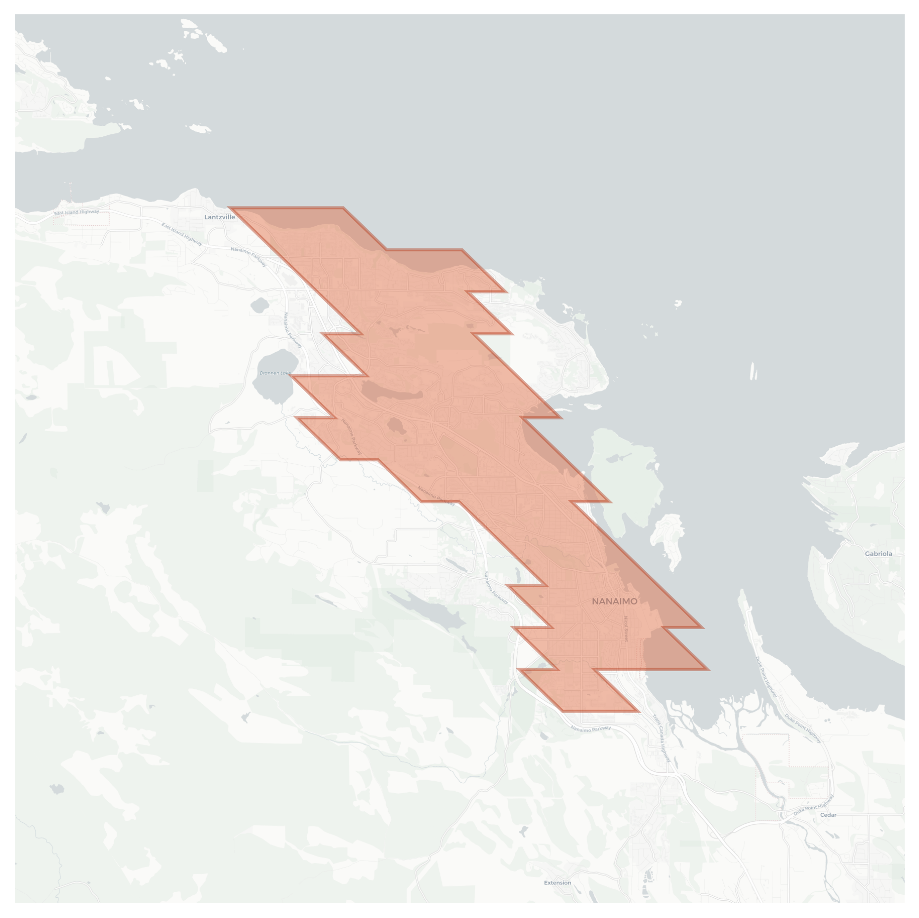 Nanaimo geographic map