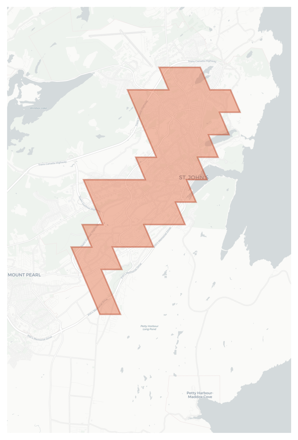 St. John's geographic map