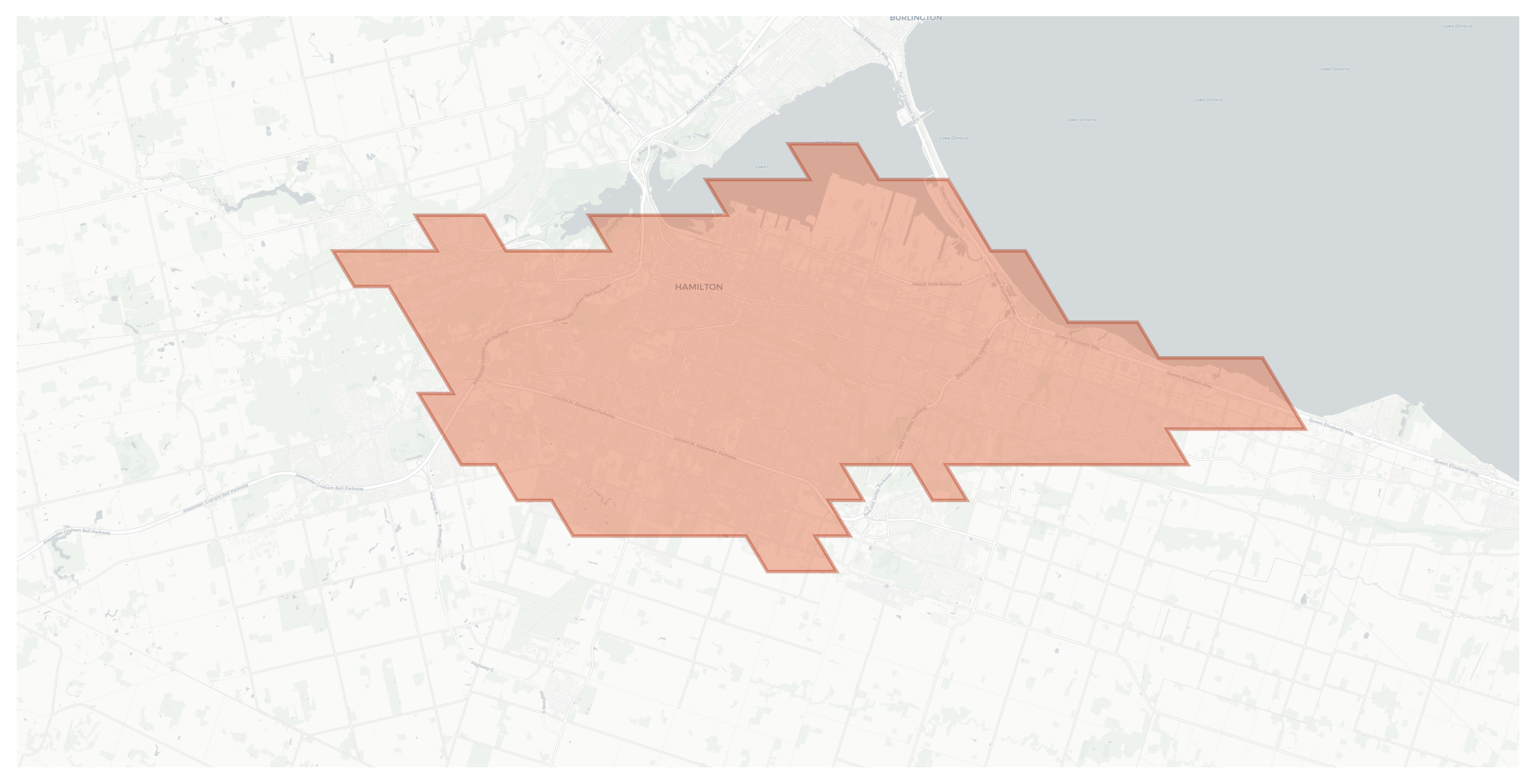 Hamilton geographic map