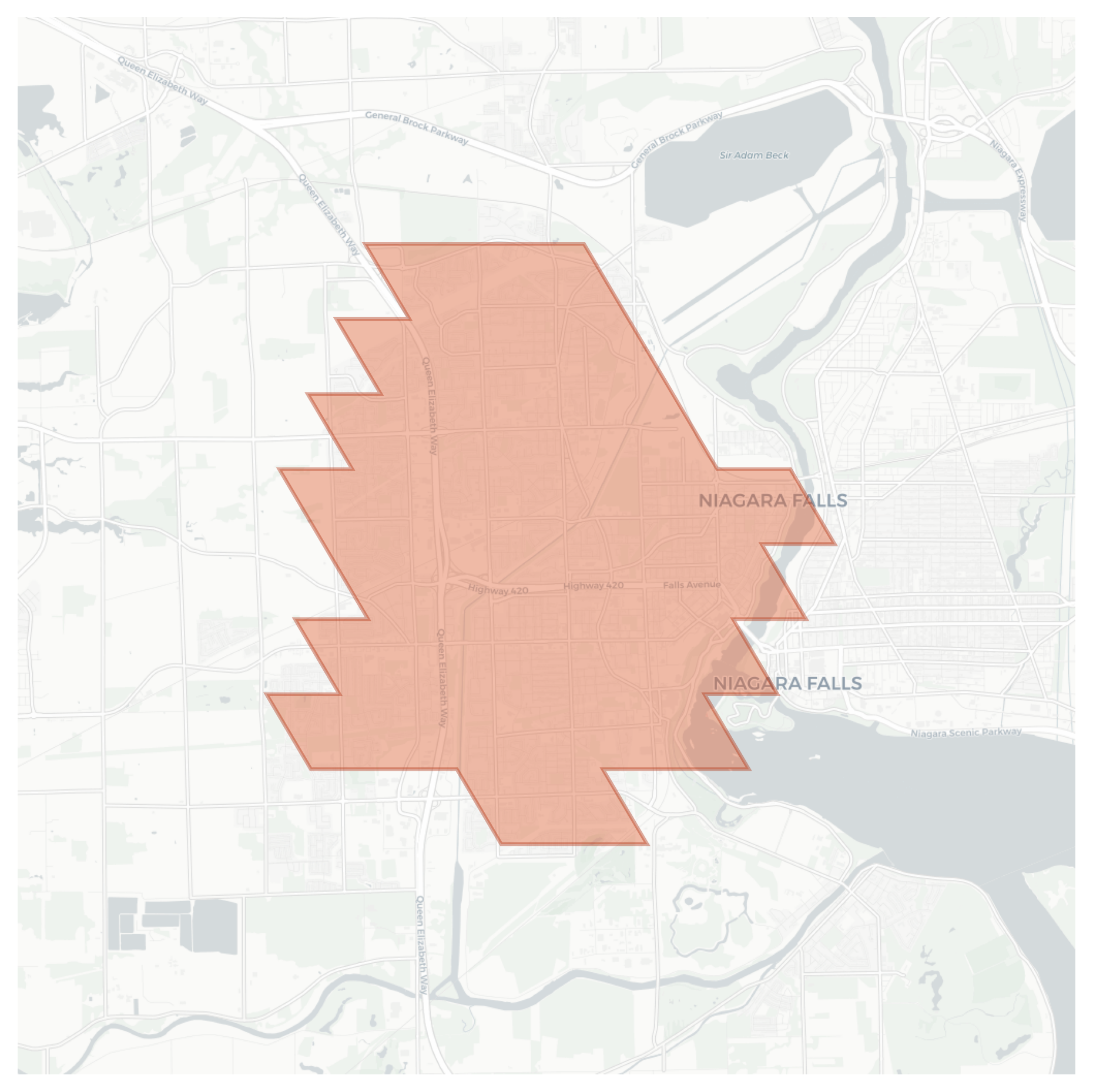 Niagara Falls geographic map
