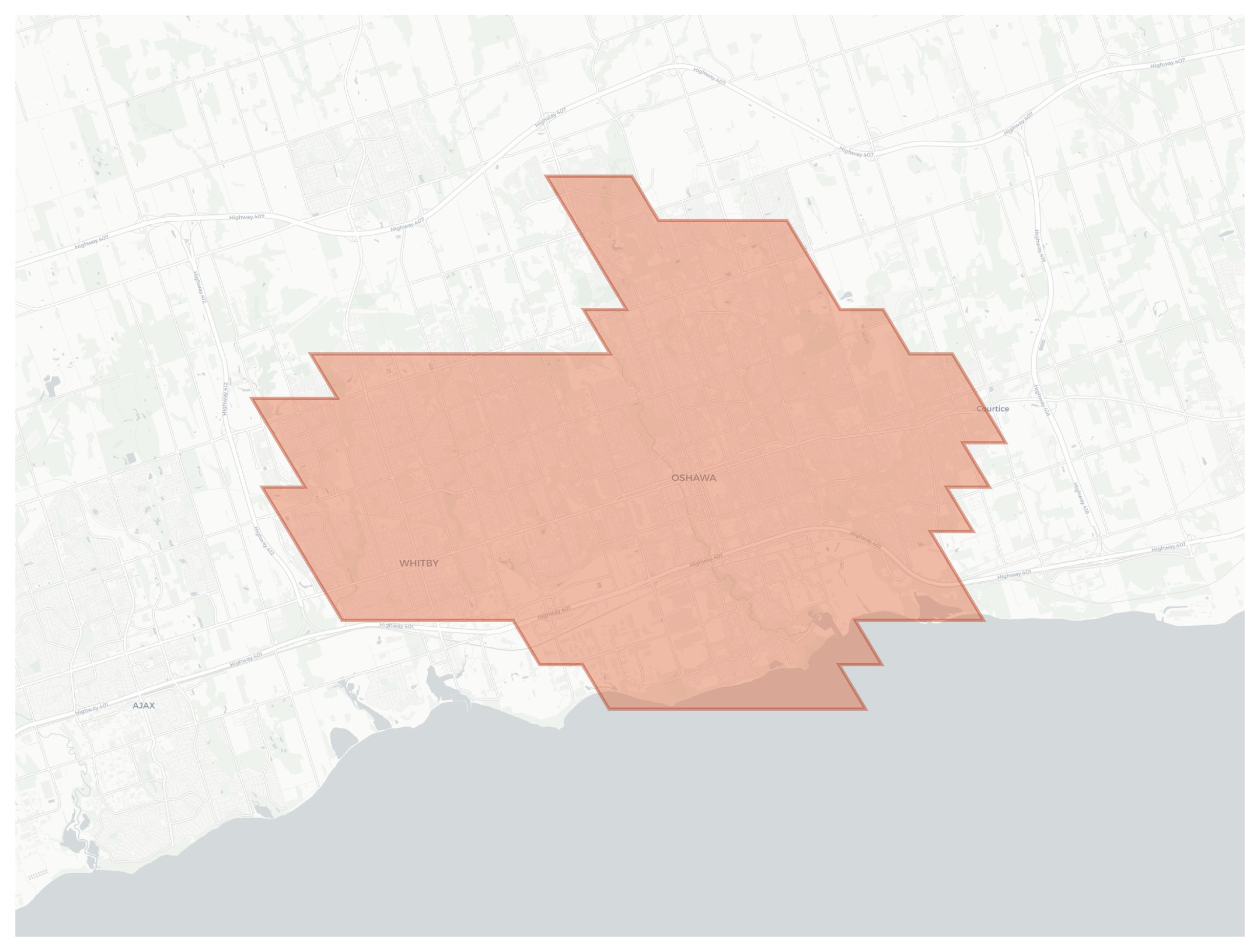 Oshawa geographic map