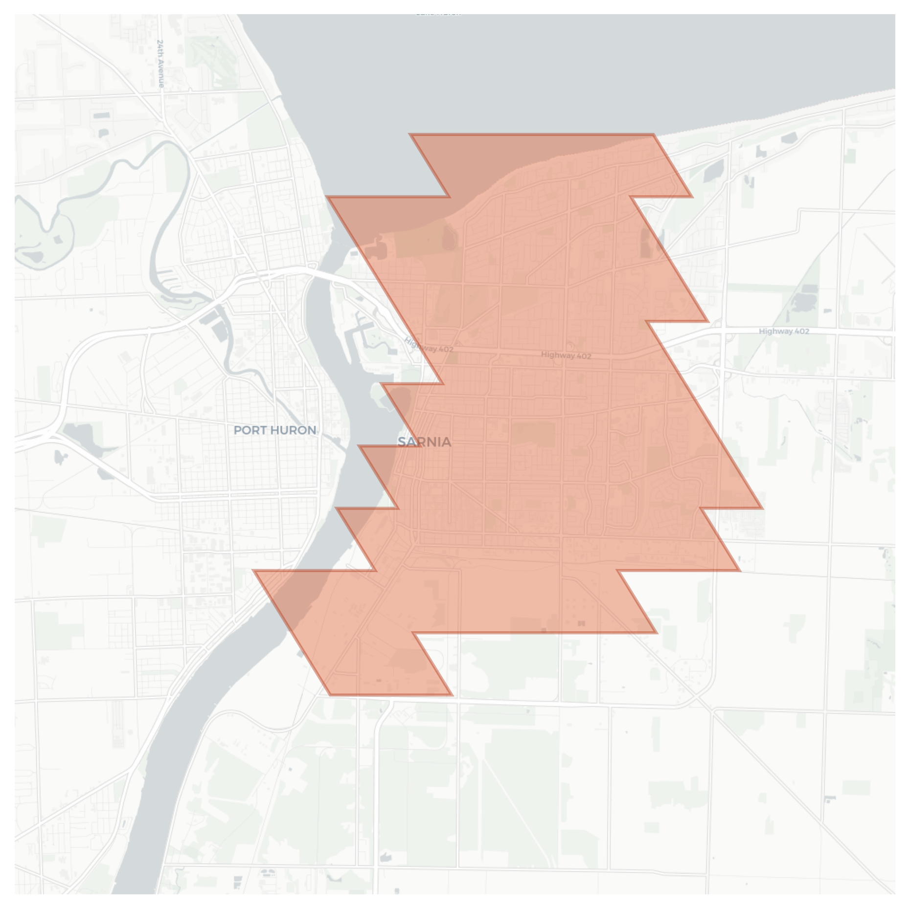 Sarnia geographic map