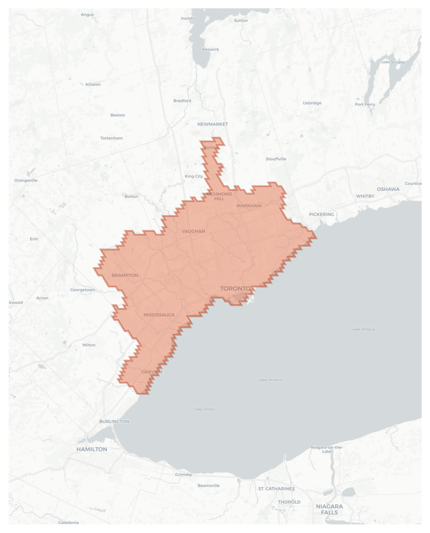 Toronto geographic map