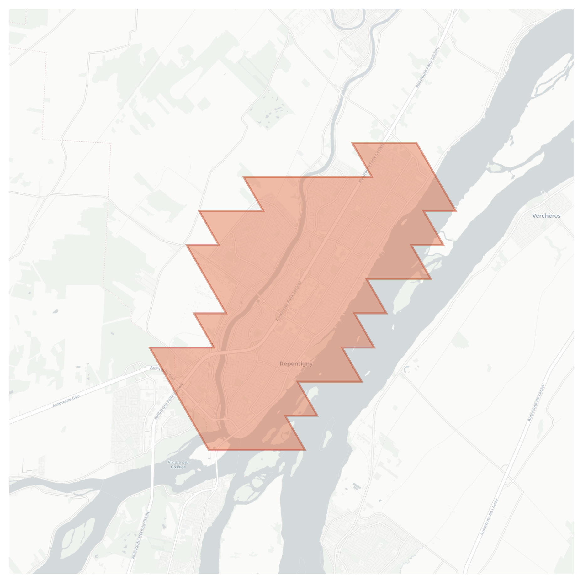 Repentigny geographic map