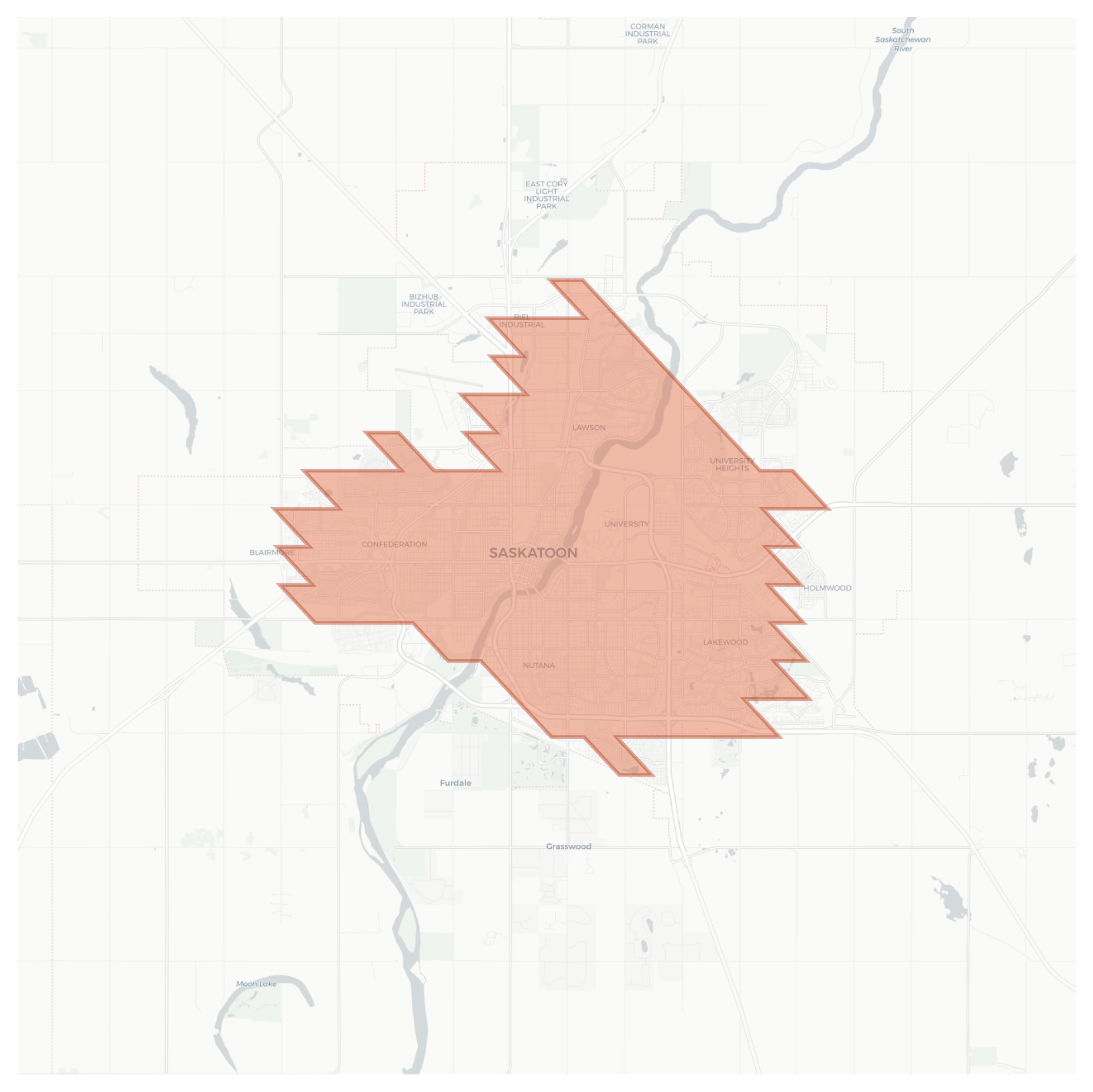Saskatoon geographic map
