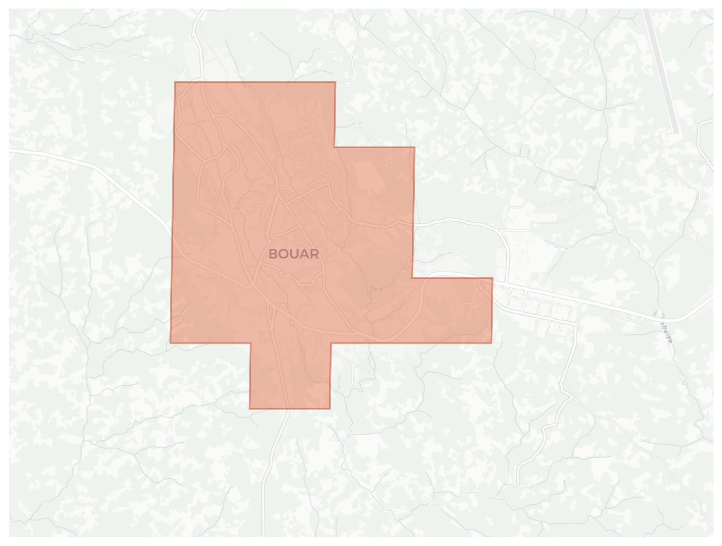 Bouar geographic map