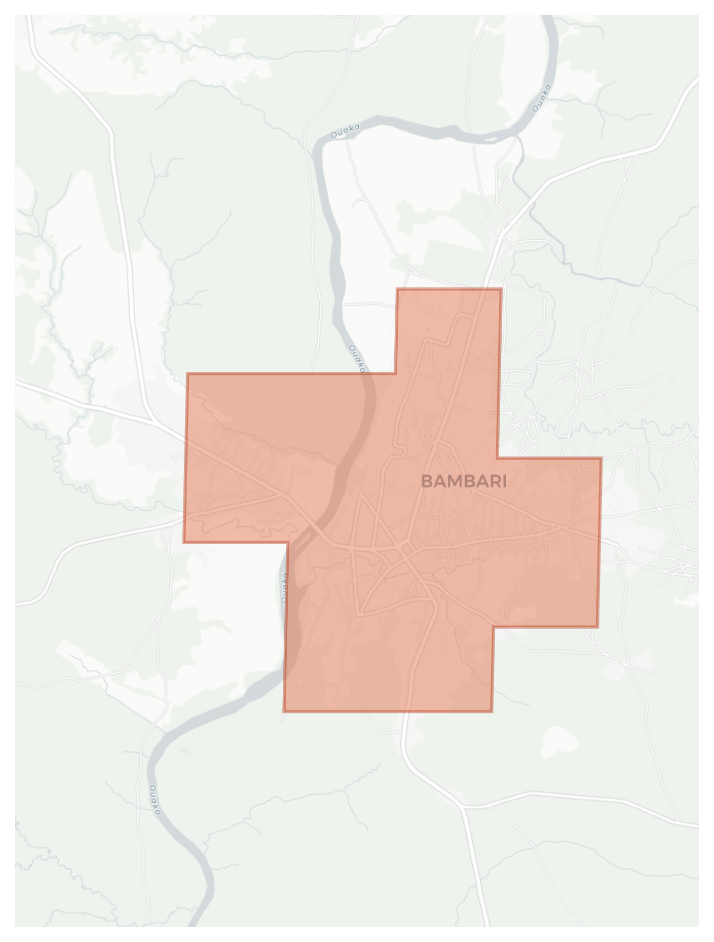 Bambari geographic map
