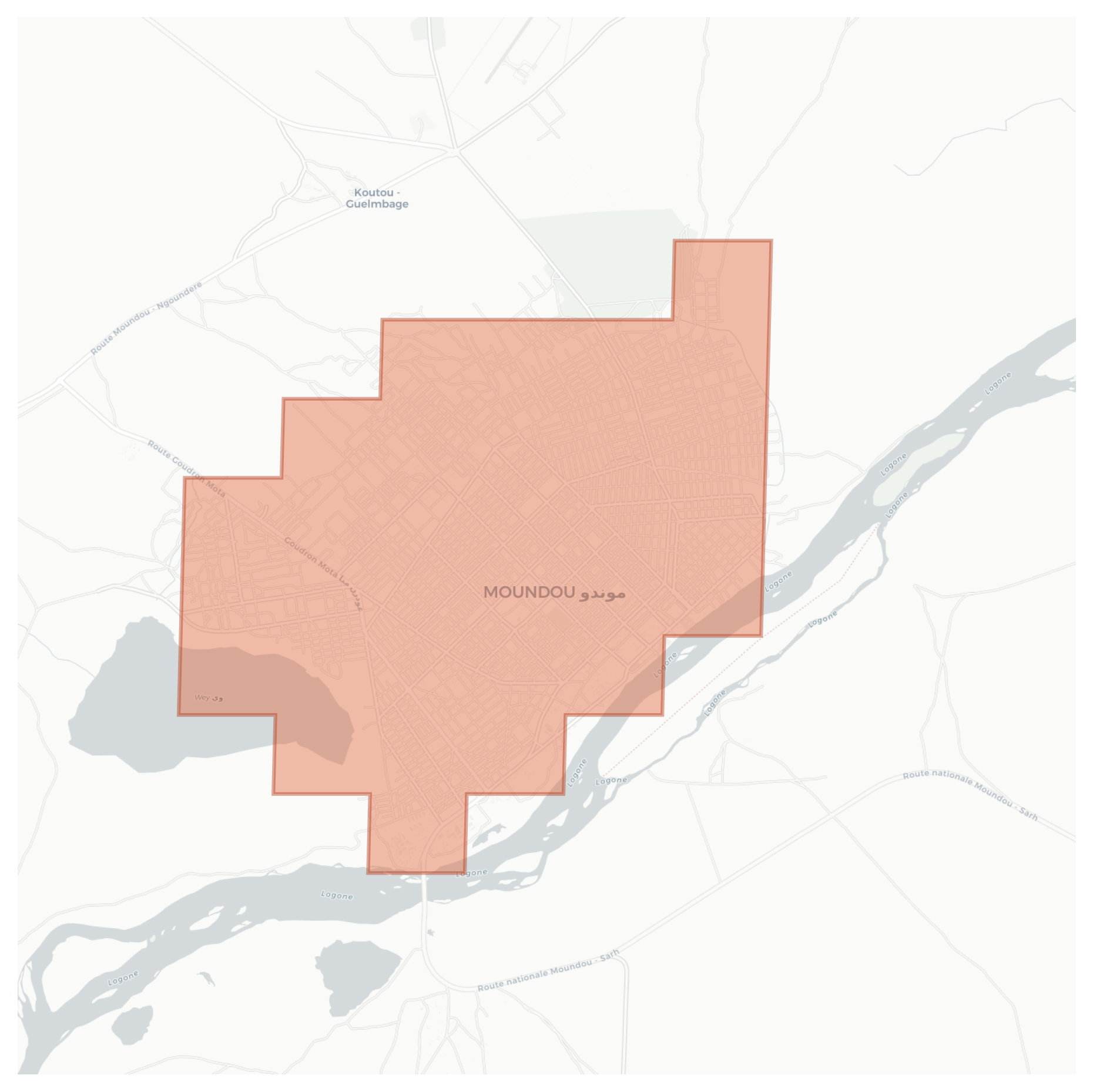 Moundou geographic map