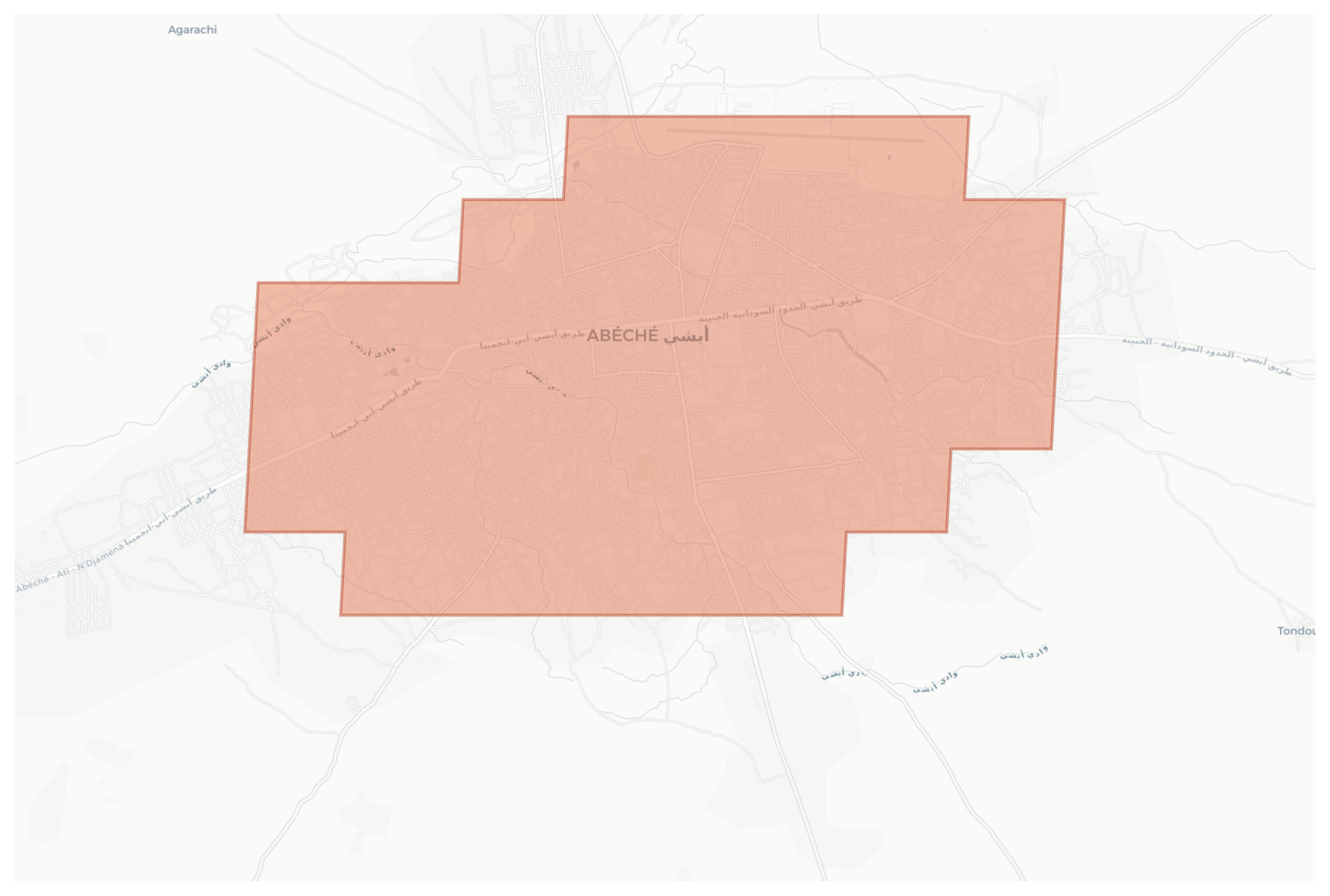Abéché geographic map