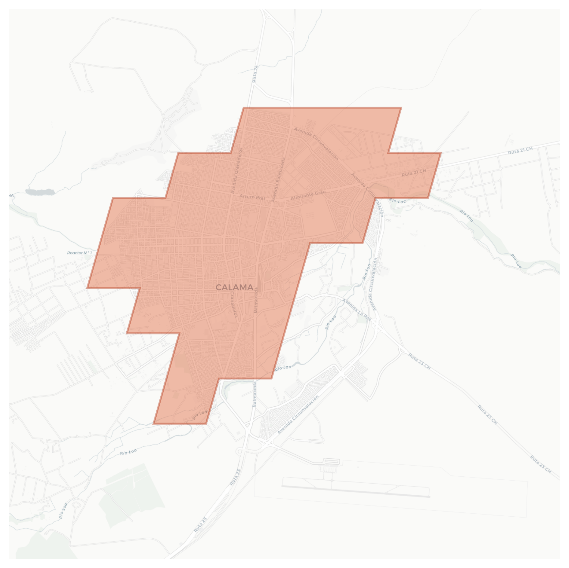 Calama geographic map