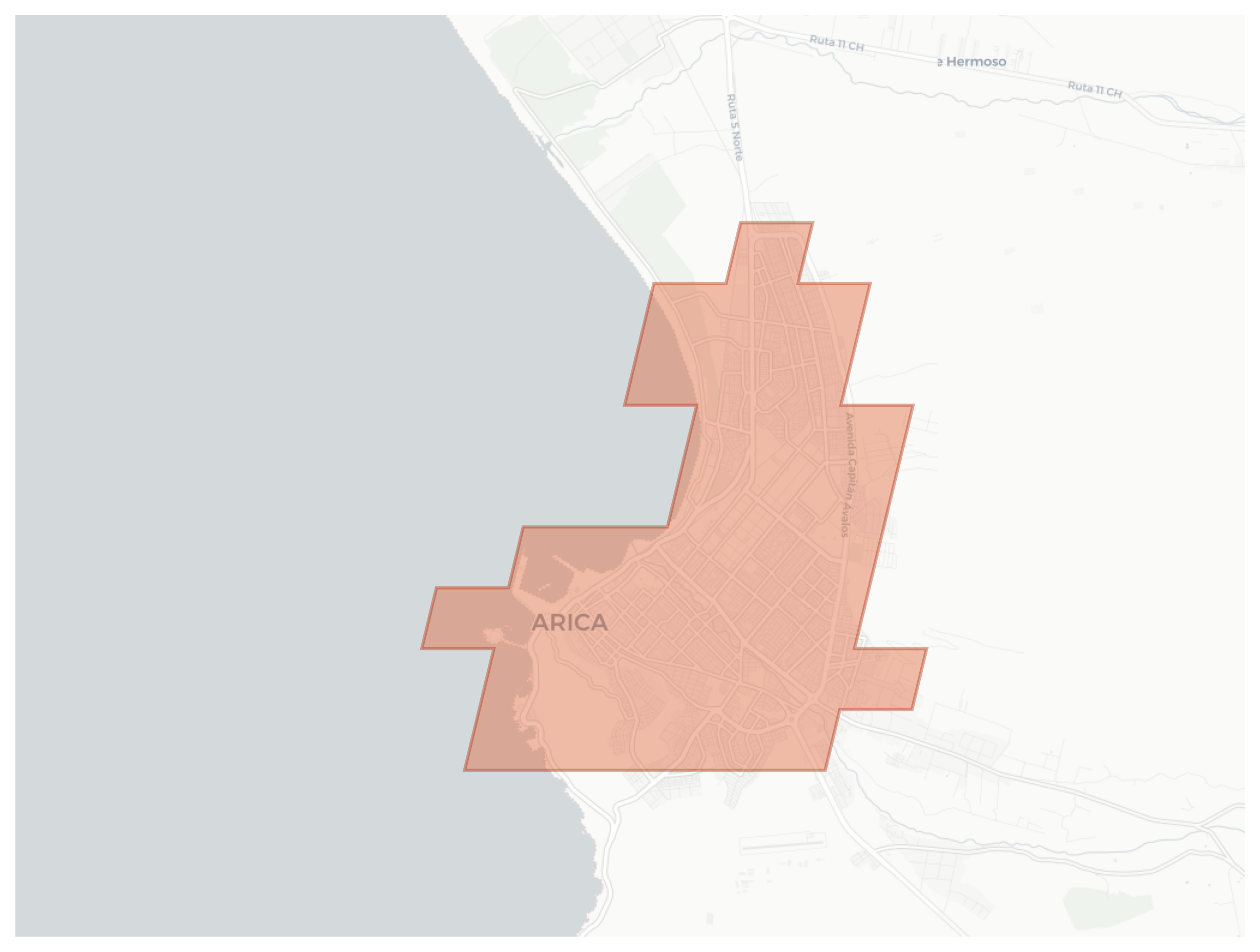 Arica geographic map