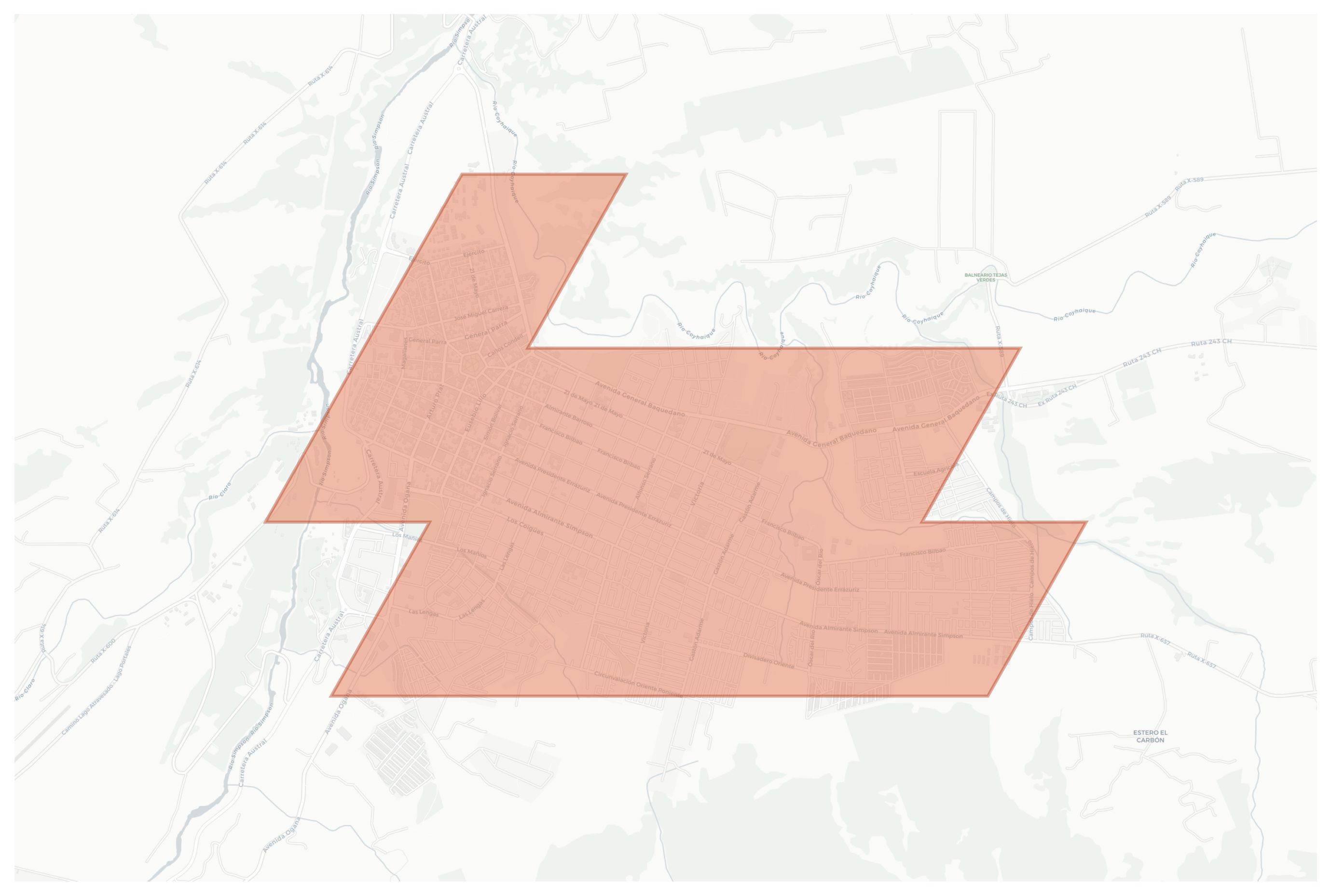 Coyhaique geographic map