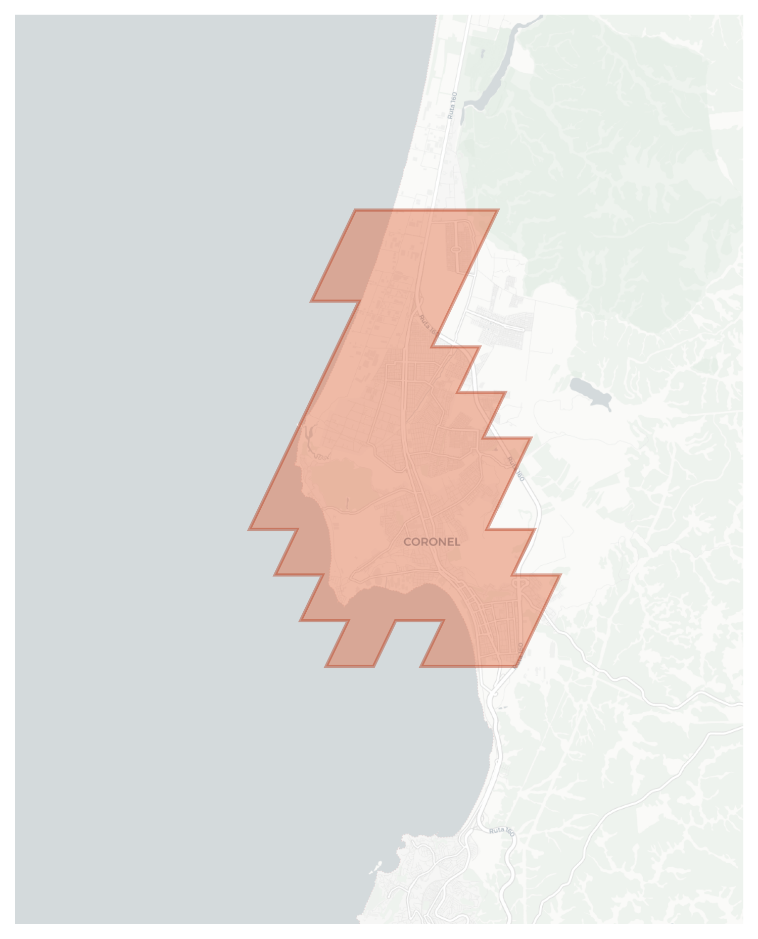 Coronel geographic map