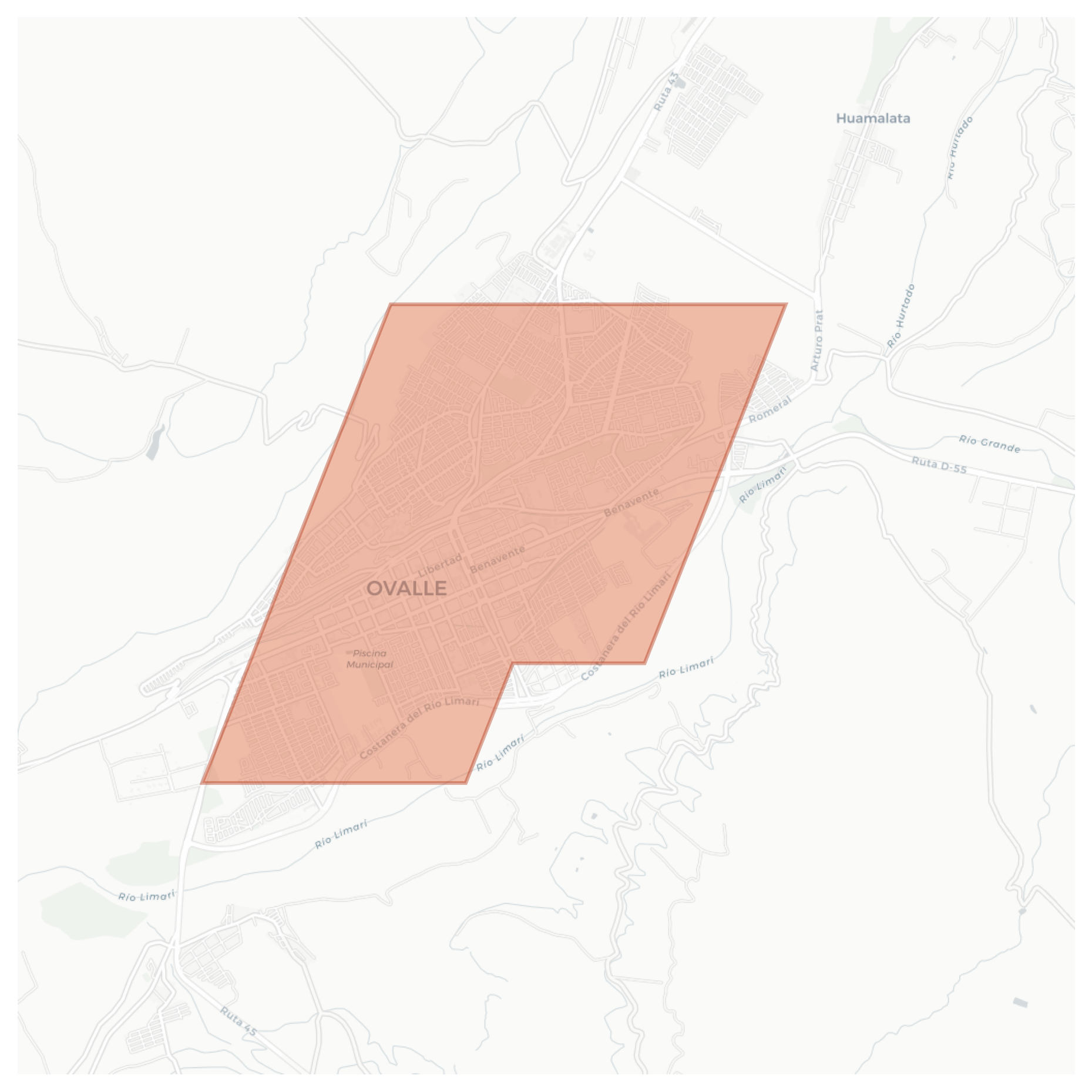 Ovalle geographic map