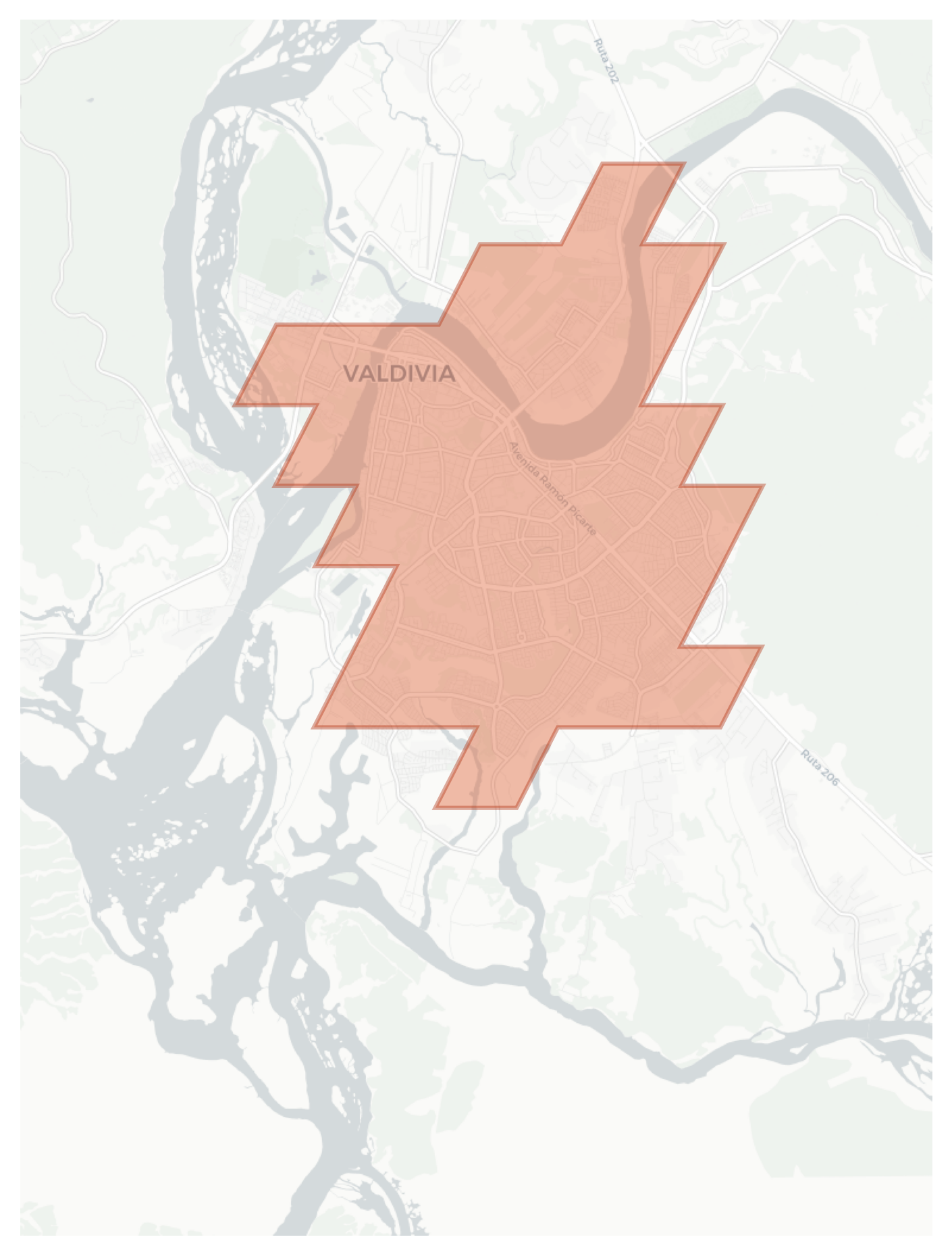 Valdivia geographic map