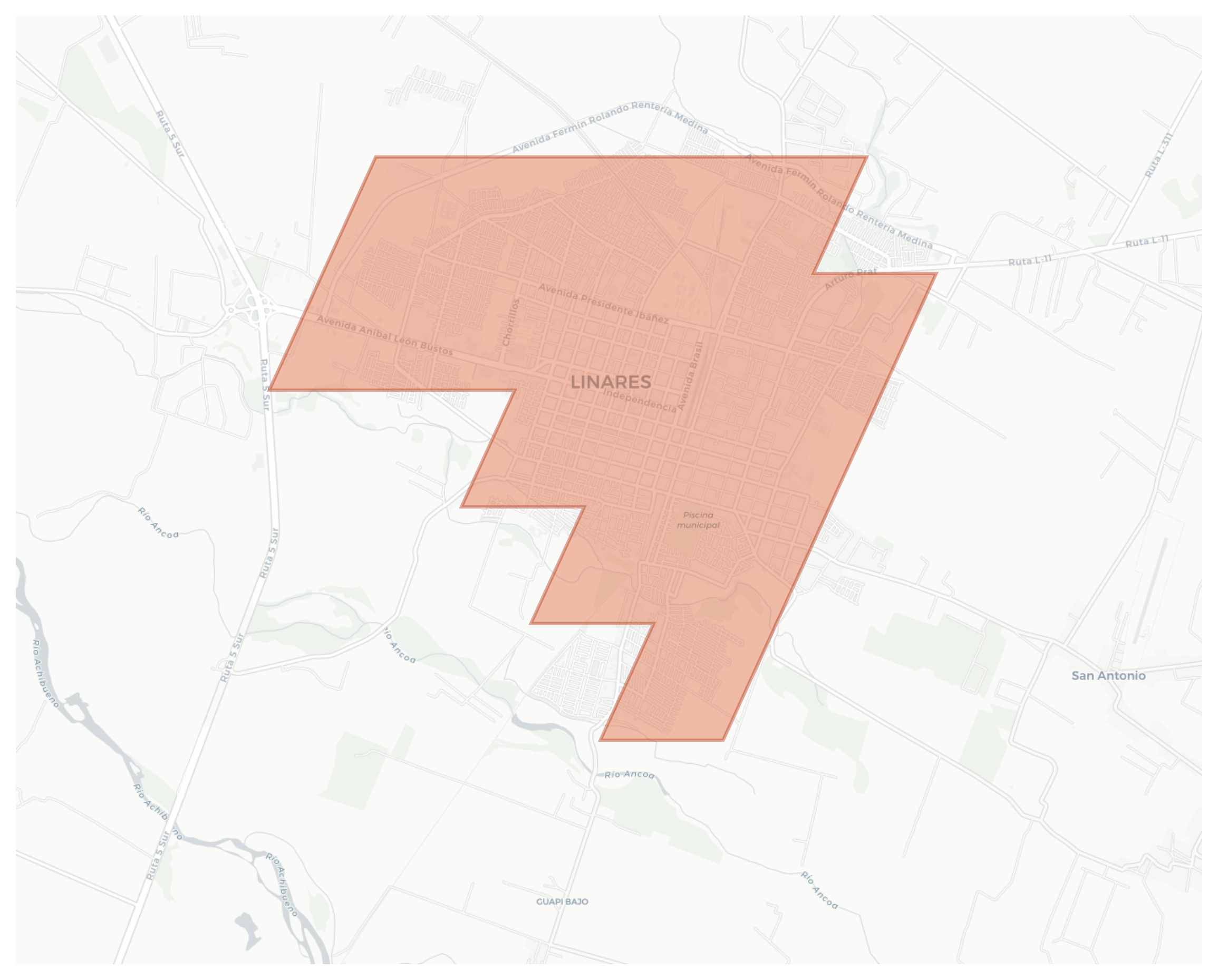 Linares geographic map