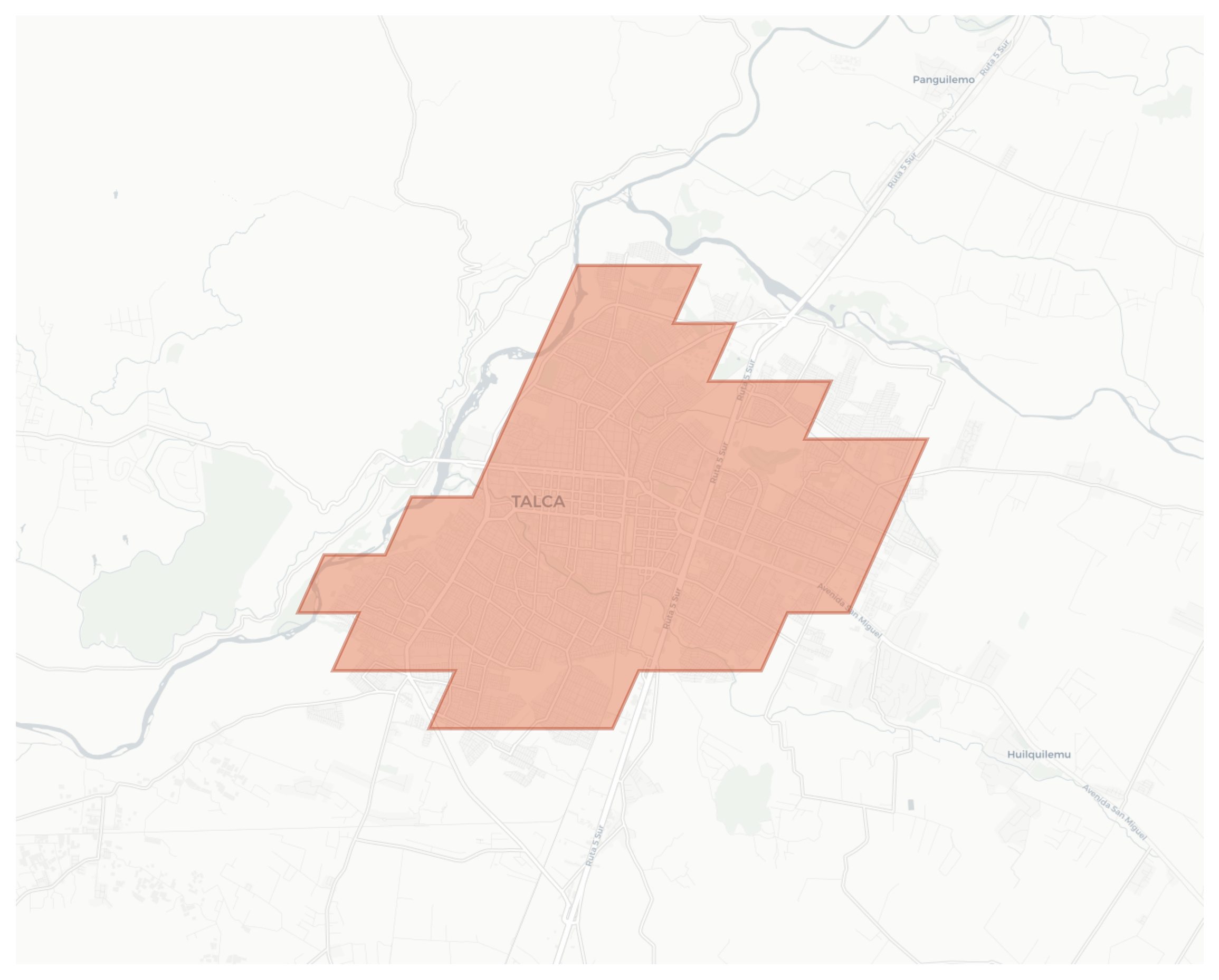 Talca geographic map