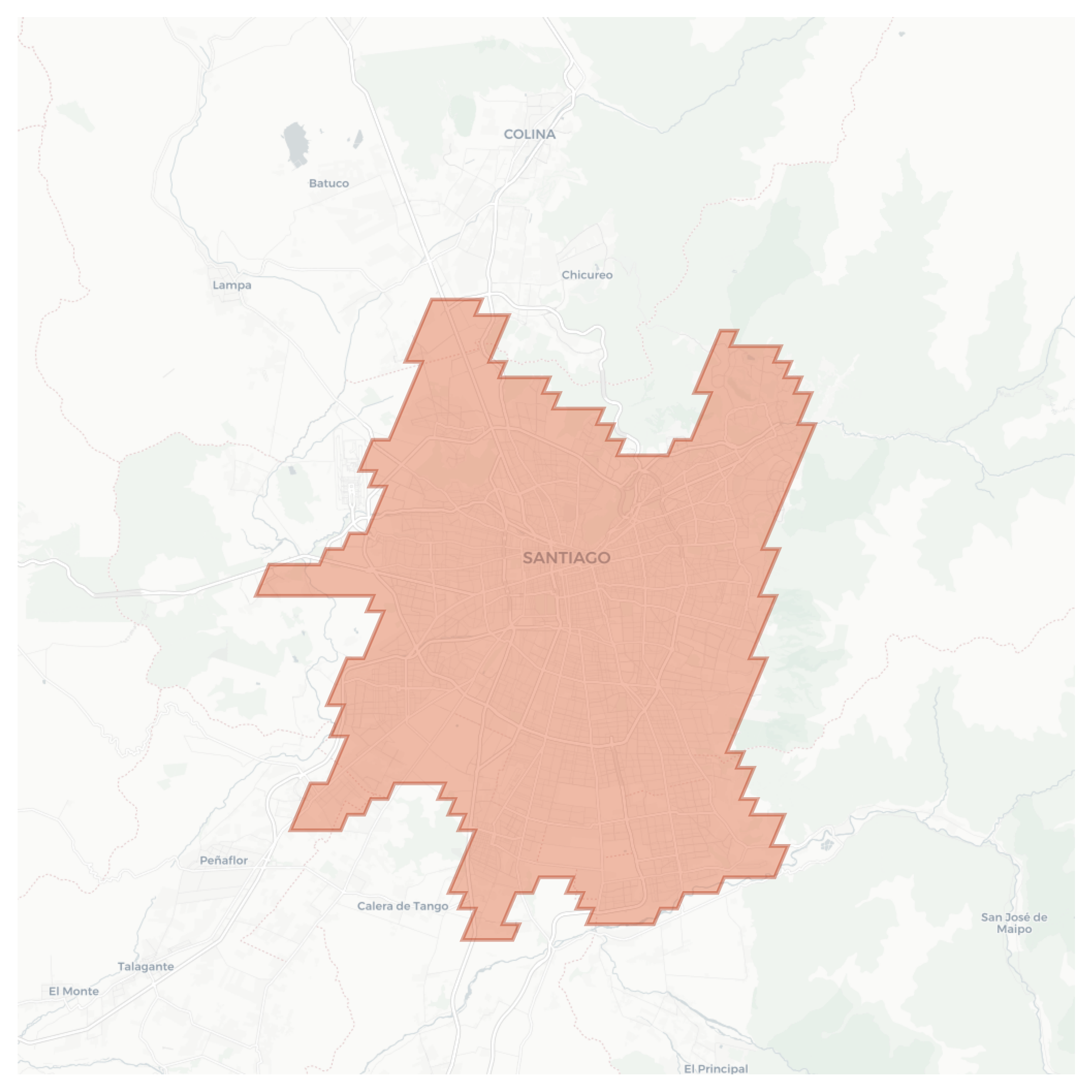 Santiago geographic map