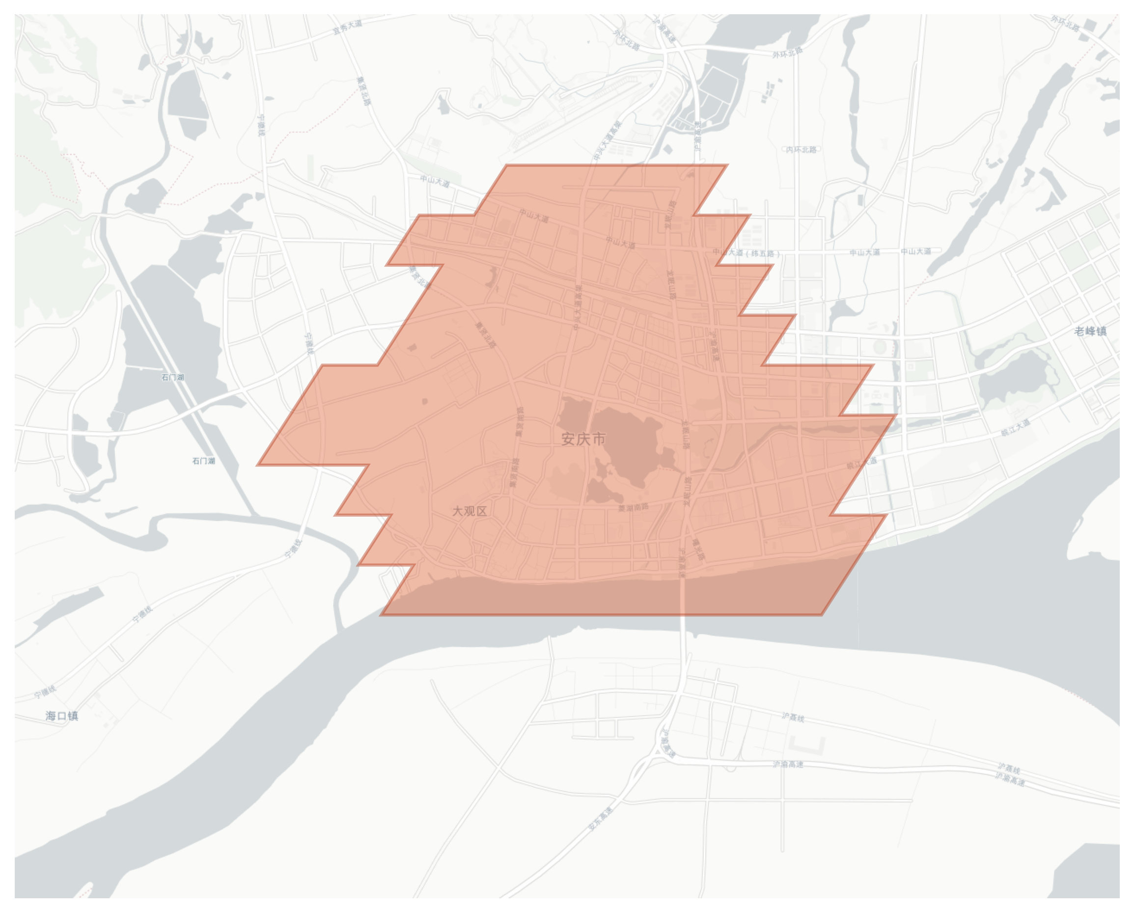 Anqing geographic map
