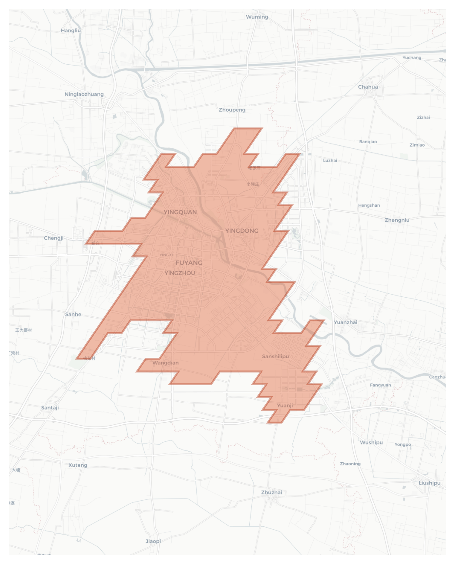 Fuyang geographic map