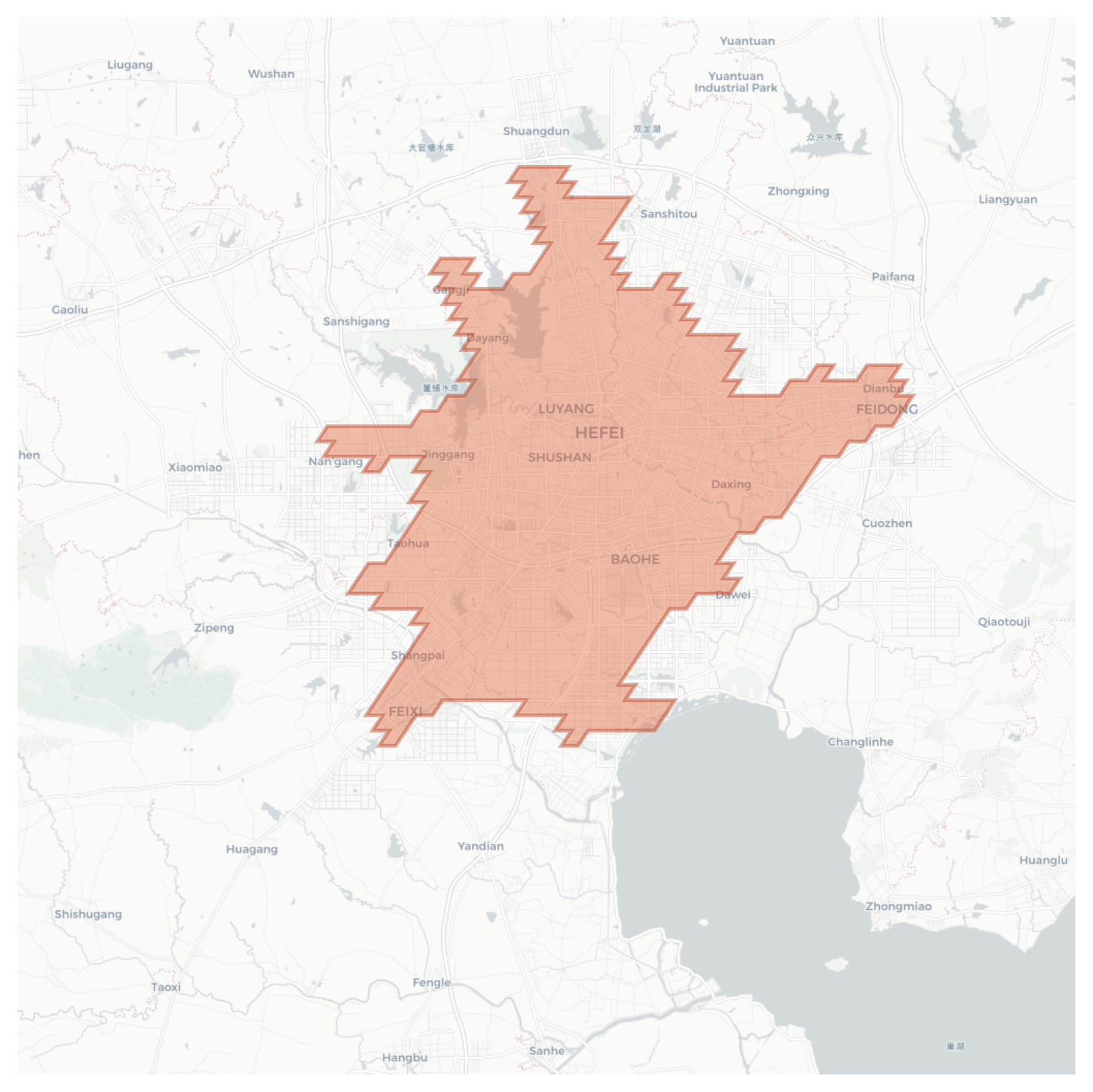 Hefei geographic map
