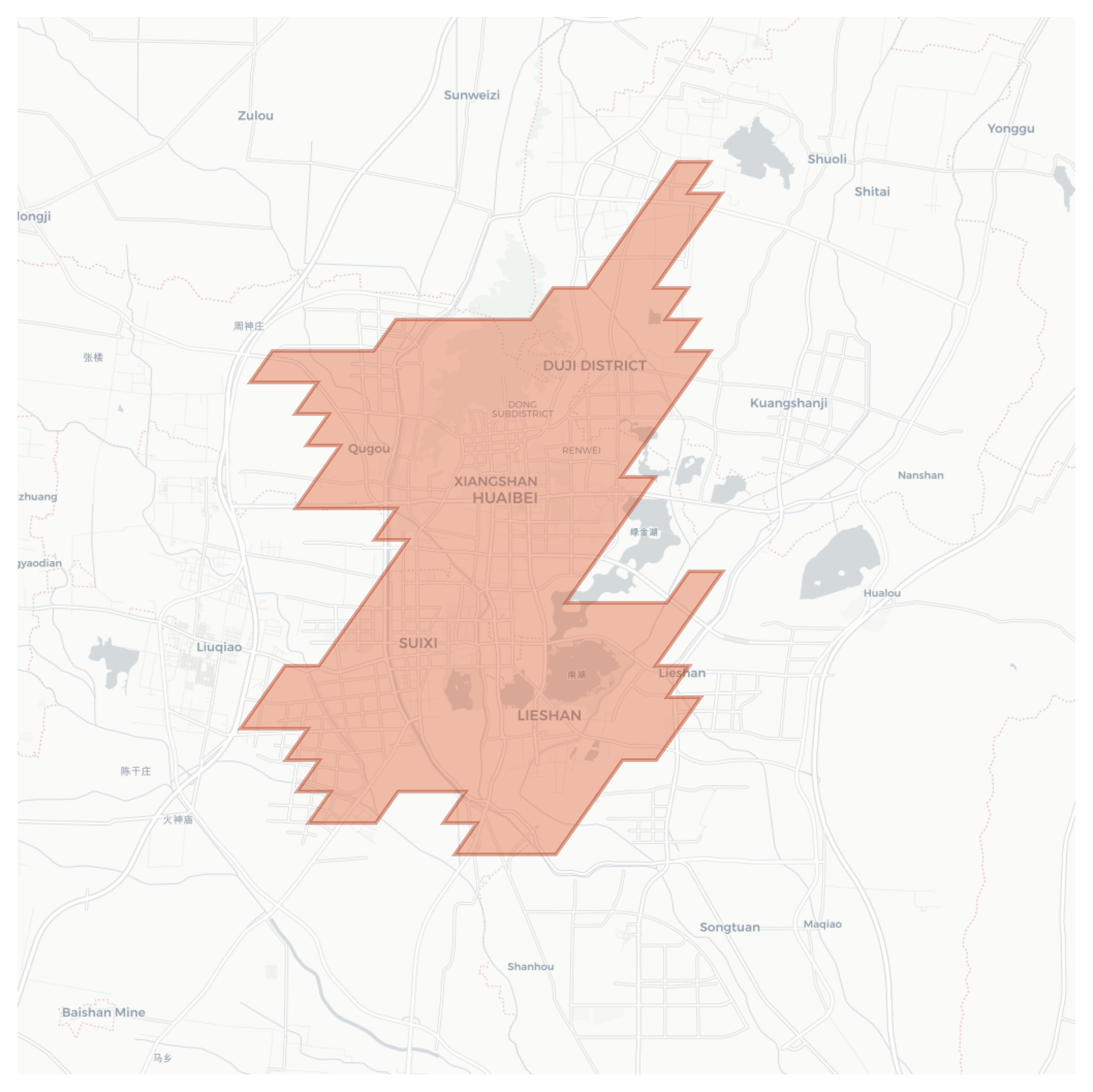 Huaibei geographic map